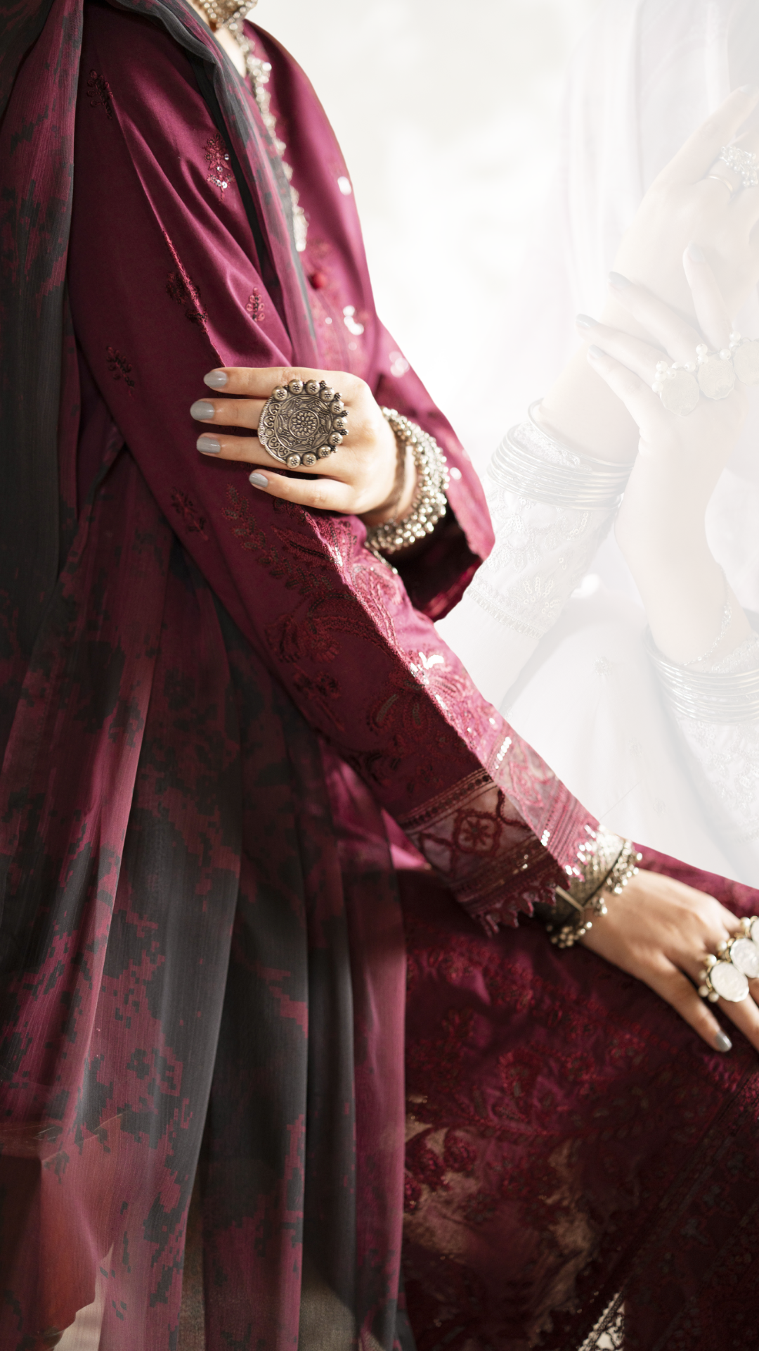 (Maroon) Embroidered Cotton Lawn 3 Pc Dress - Casuallite