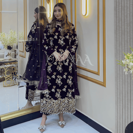 UA-43 Luxury Embroidered Handwork Velvet Collection UMNAA