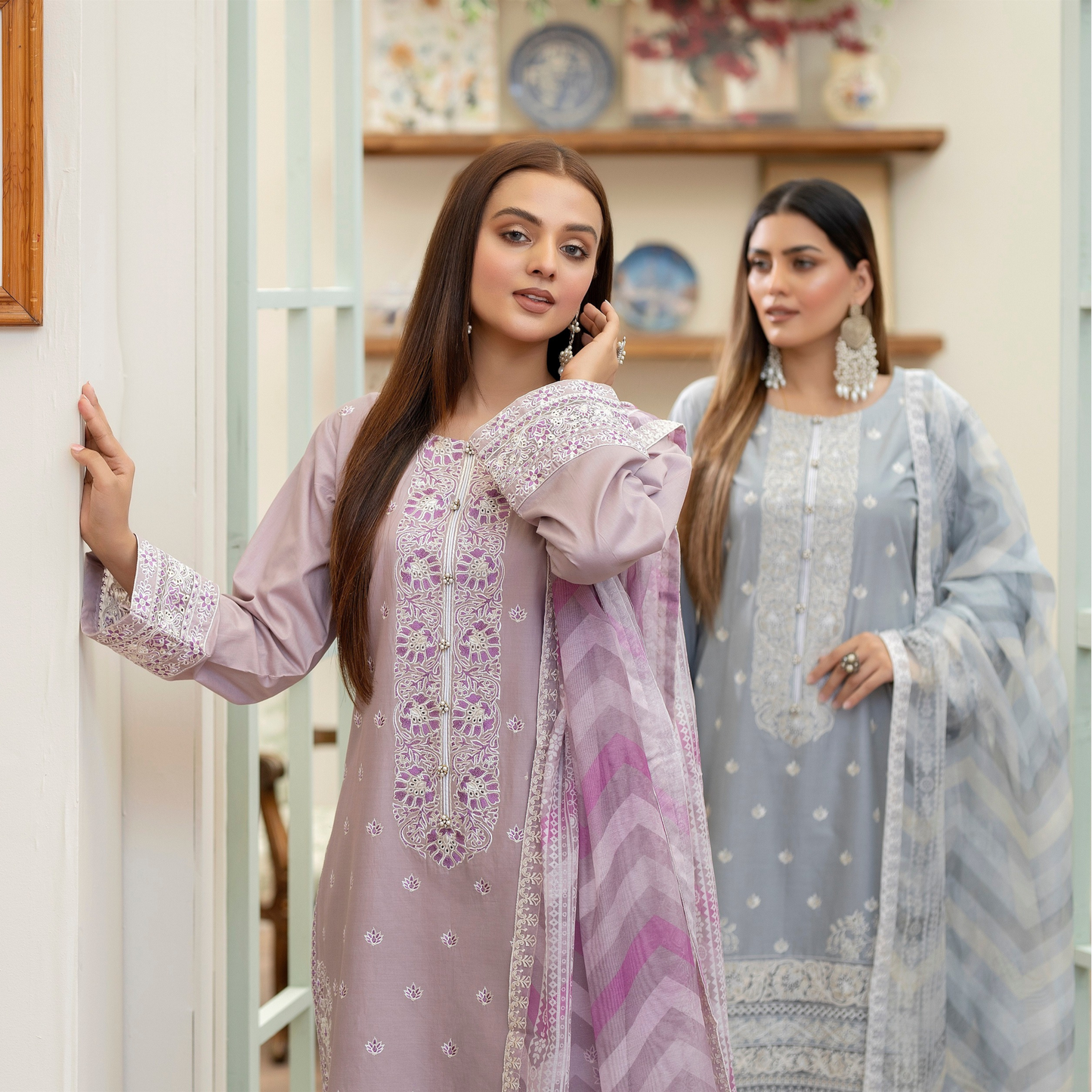 KC-1455 Embroidered Cotton Collection Ready to Wear 3 Pc - Karma Collection