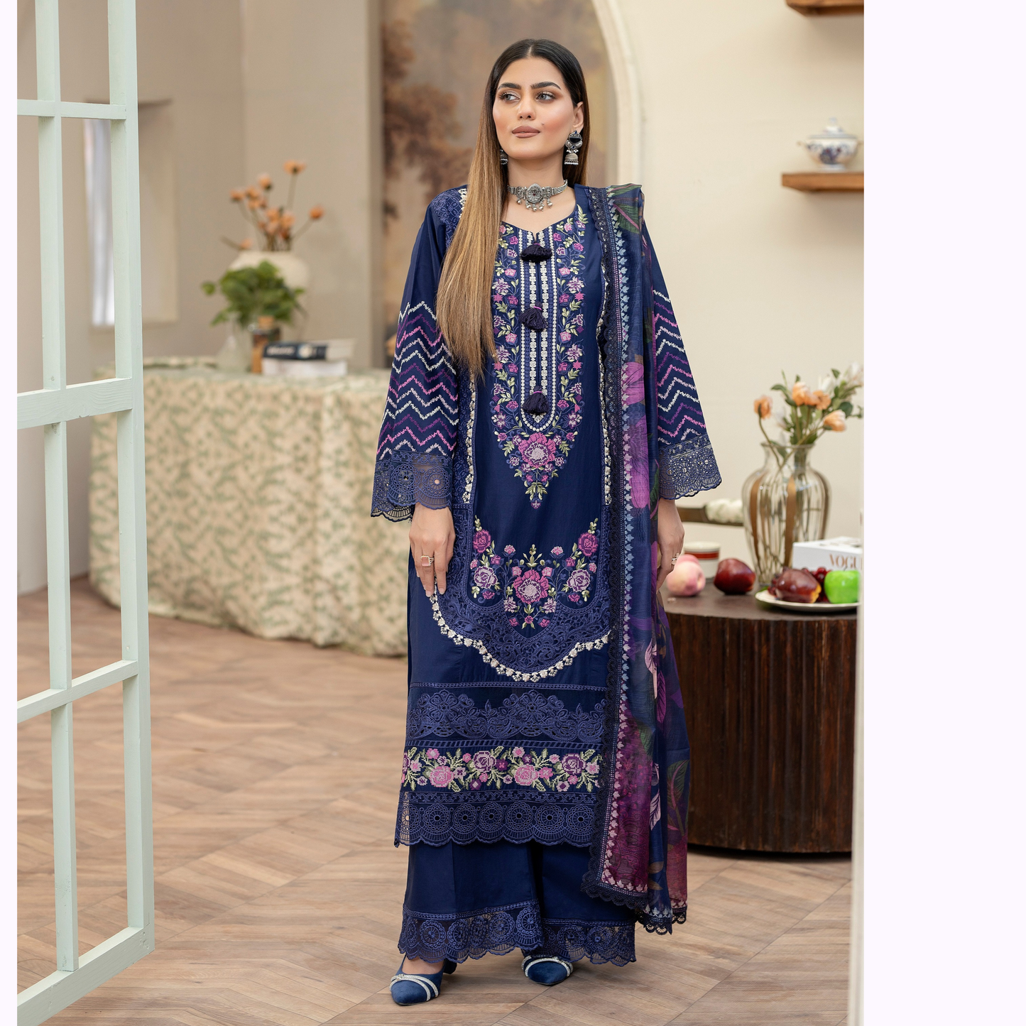KC-1456 Embroidered Cotton Collection Ready to Wear 3 Pc - Karma Collection