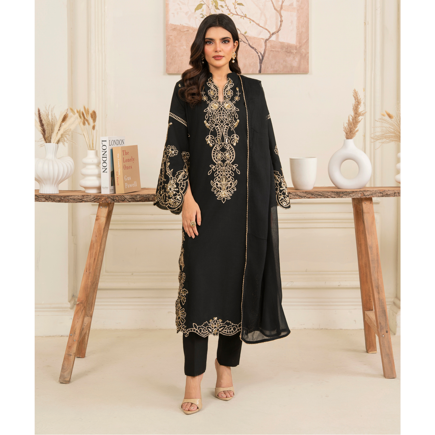 UA-95 3 Pc Embroidered Summer Lawn | Ready to Wear | Umnaa