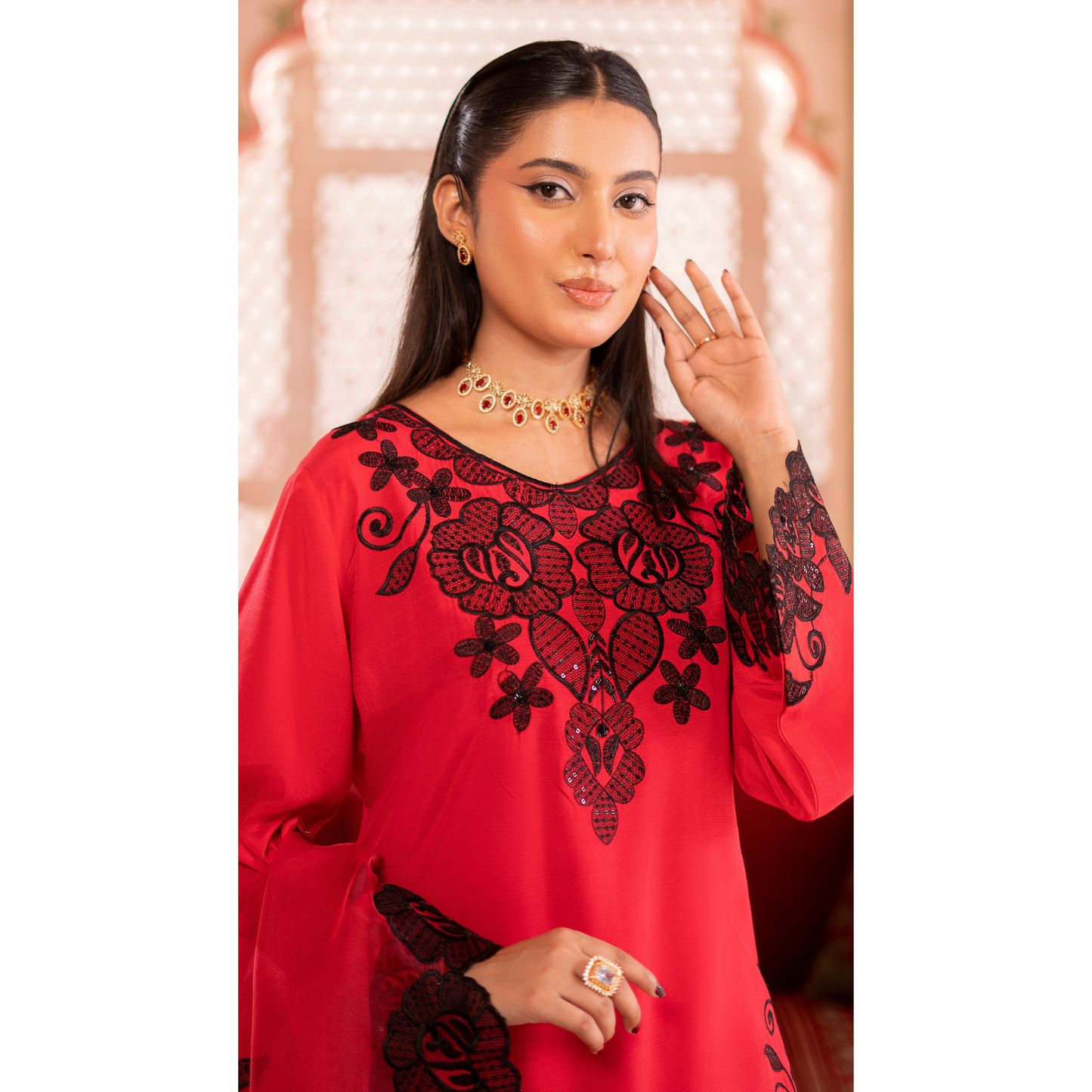 RA-19 Luxury Raw Silk Embroidered Farshi Shalwar Collection |Ready to Wear | Raniya.h