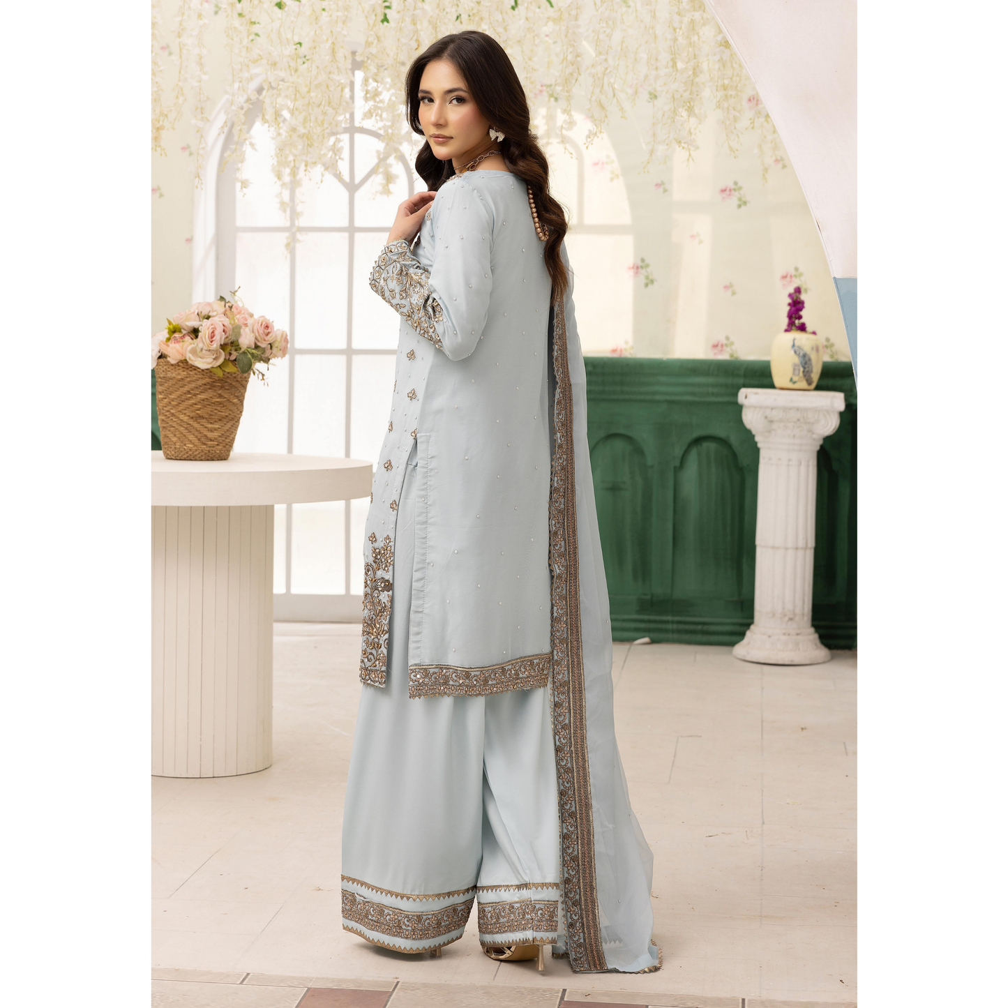 UMS-27 "NIDA LUX SHIFFON" Luxury Chiffon with Farshi Shalwar Collection | Ready to Wear | Simrans