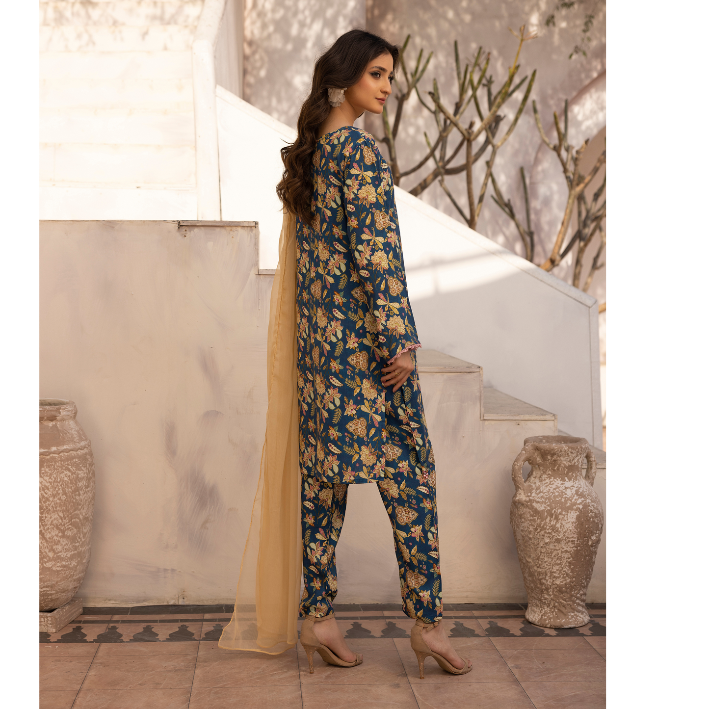 UMS-34 Mariyah Printed Linen 3 Pc Collection by Simrans asian clothes Casual Ready to Wear Pakistani dress