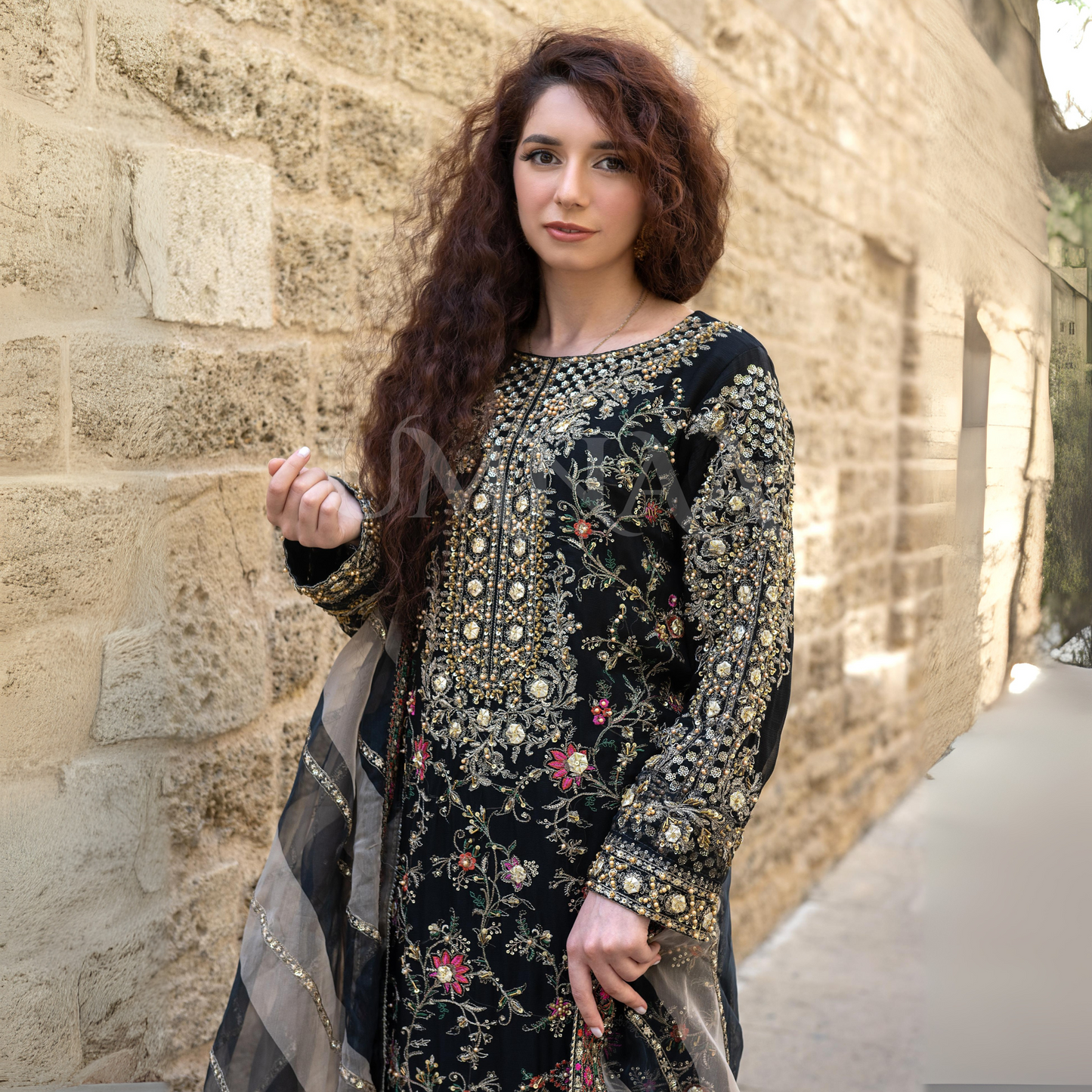 UA-126 Luxury Embroidered Festive Chiffon Collection | Ready to Wear | Umnaa