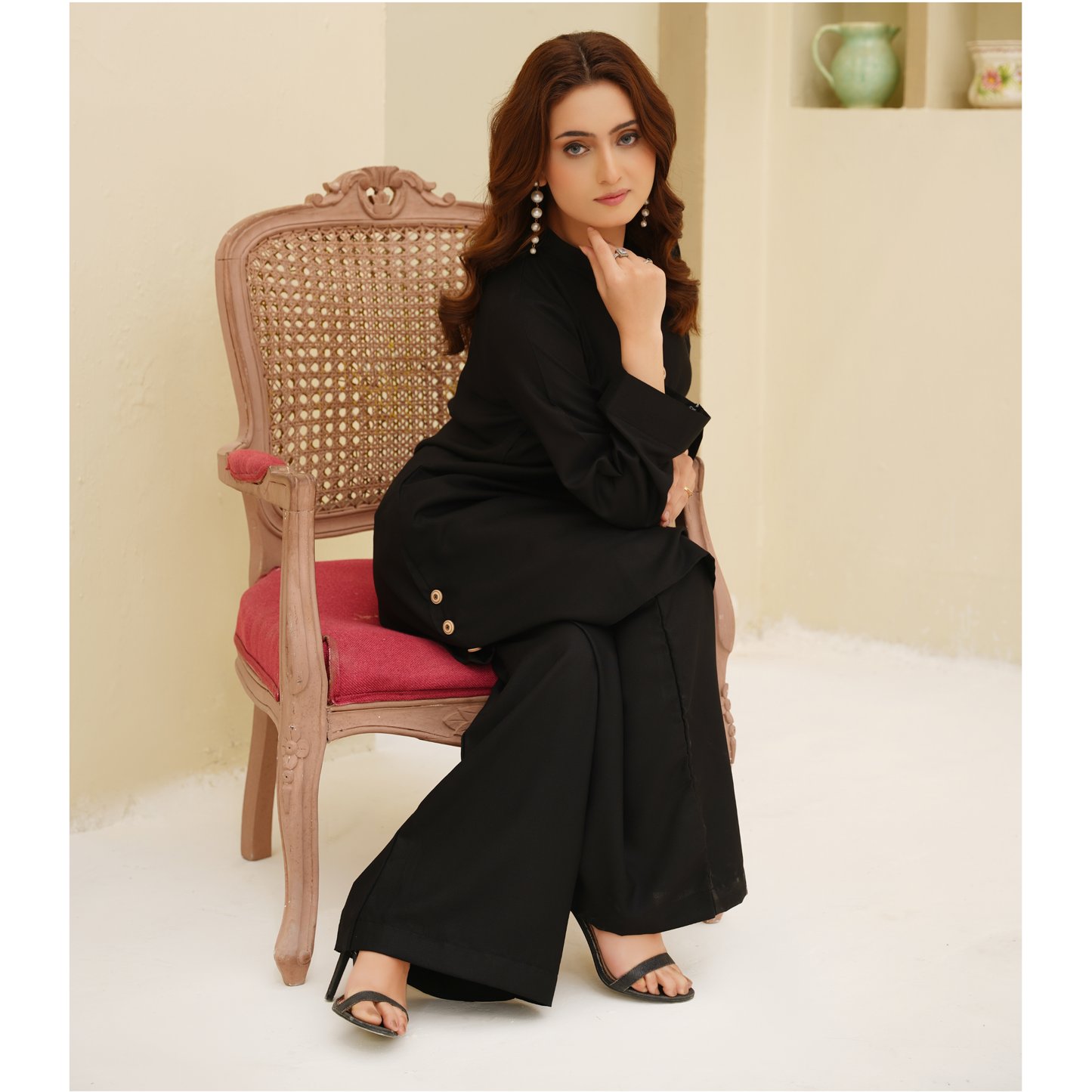 UA-129 Stylish Modest Dhanak Solid Co Ord Set by Umnaa