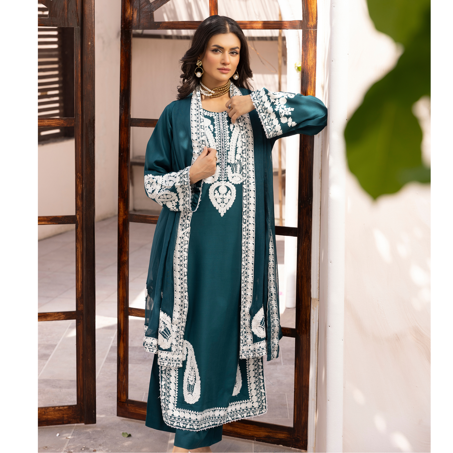 UMS-40 Almila by Simrans Dhanak Embroidered 3 Pc Collection Asian Clothes | Modest Wear