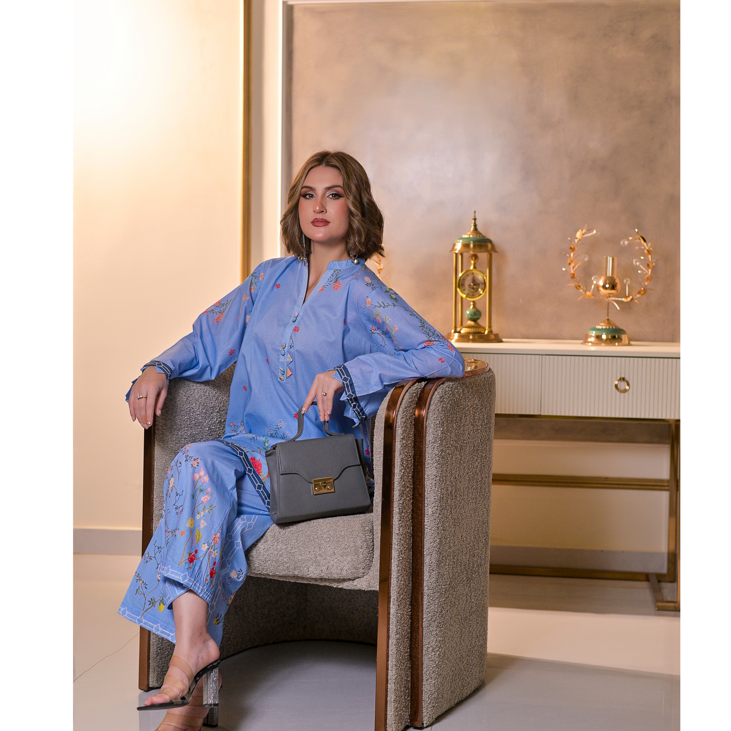 USN-17 Printed Cambric Cotton Co-Ords Set by Saphron