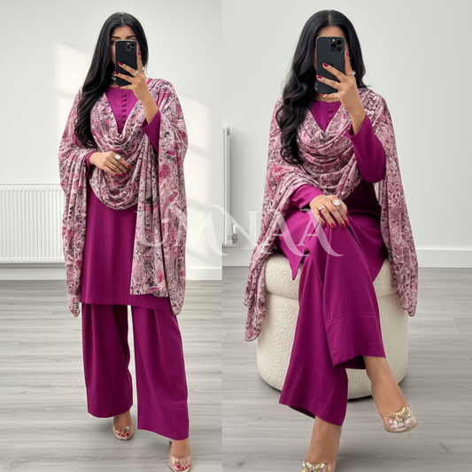 3 Pc Dhanak Collection with Palachi Shawl | Winter Collection | Raniya.h