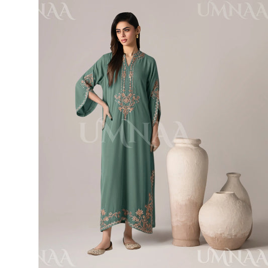 RA-30 Velvet Kaftan Dress Collection| Embroidered 1 Piece Festive Wear