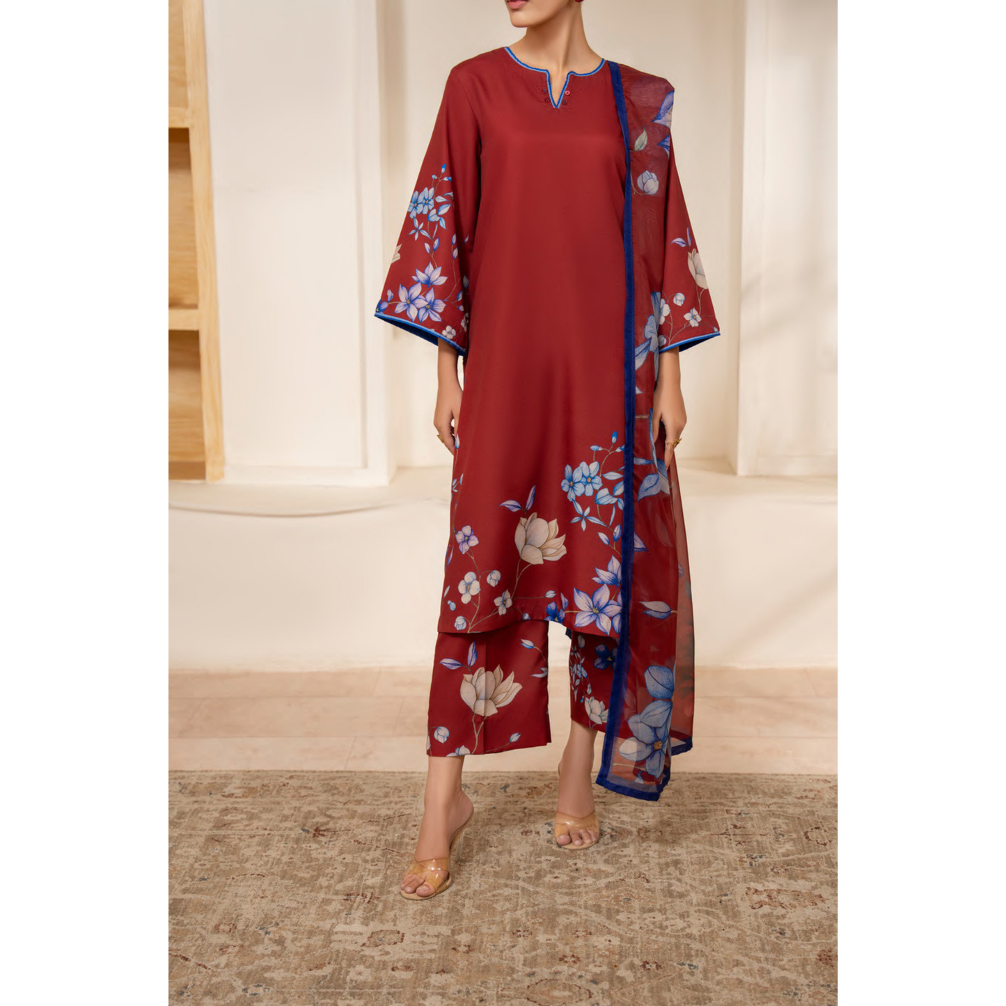 UCA-26 "Gul e Jana" Viscose Silk 3 Pc Collection by Casuallite
