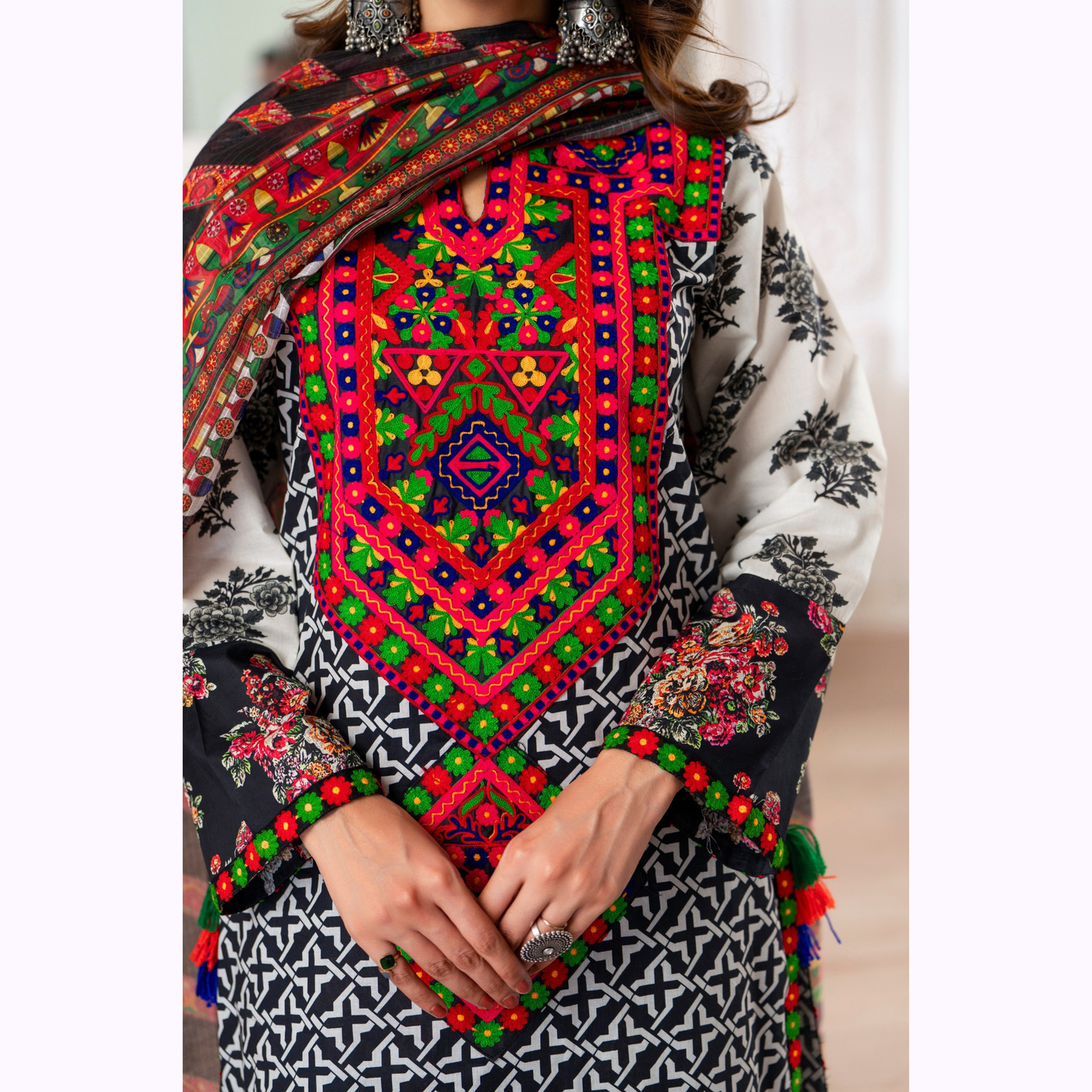 3 Pc Luxury Embroidered trendy Farshi Shalwar Collection | Eid Wear | karma collection
