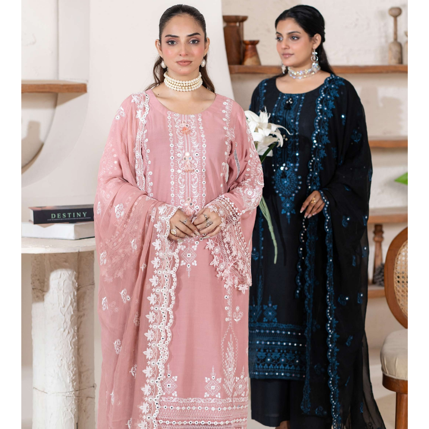 UMRZ-52 "Edenrobe LUX " Embroidered Linen Collection By Rangz
