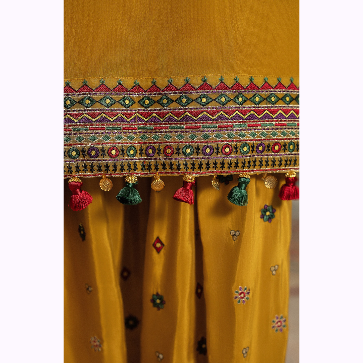 F-468 Embroidered Georgette Chiffon Farshi Shalwar Collection by karma Collection