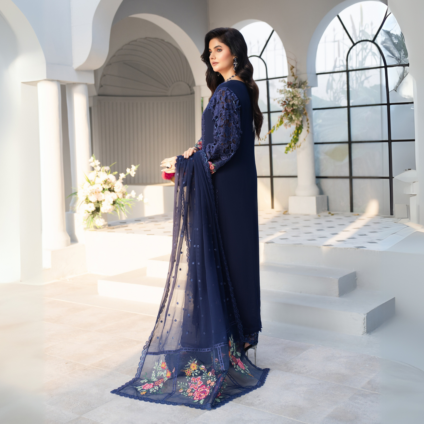 3 Piece Luxury Chiffon Ready to Wear Collection | karma Collection UMKC0903
