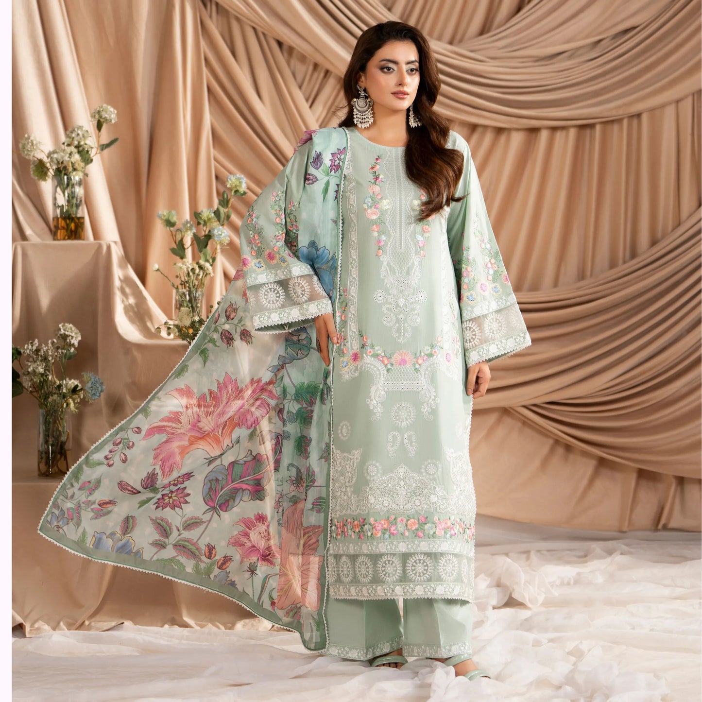 KC-1583 "AYRA" Embroidered Cambric Cotton Collection by Karma Collection