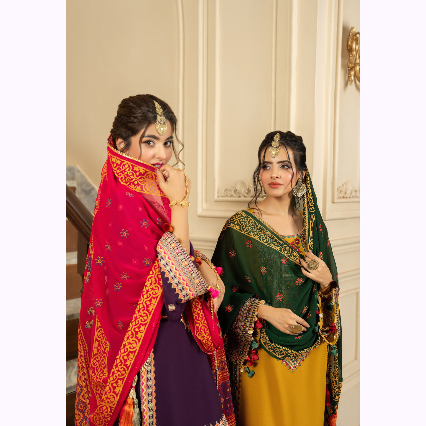 F-468 Embroidered Georgette Chiffon Farshi Shalwar Collection by karma Collection