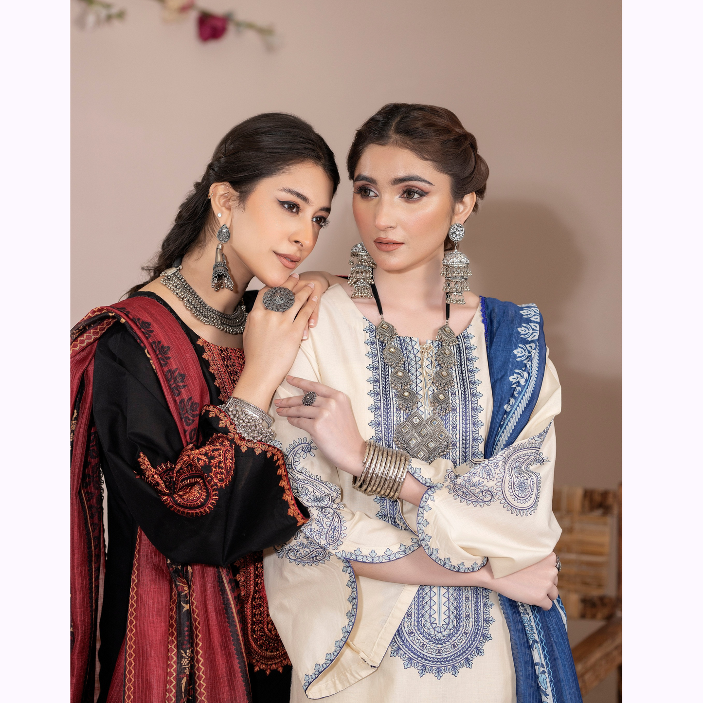 UKC-33 Embroidered Cambric Cotton Dress Ready to Wear 3 Pc - Karma Collection