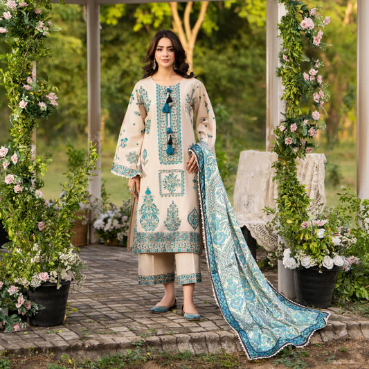 KC-1576 "Sunheri" Embroidered Festive Cambric Cotton Collection by Karma Collection