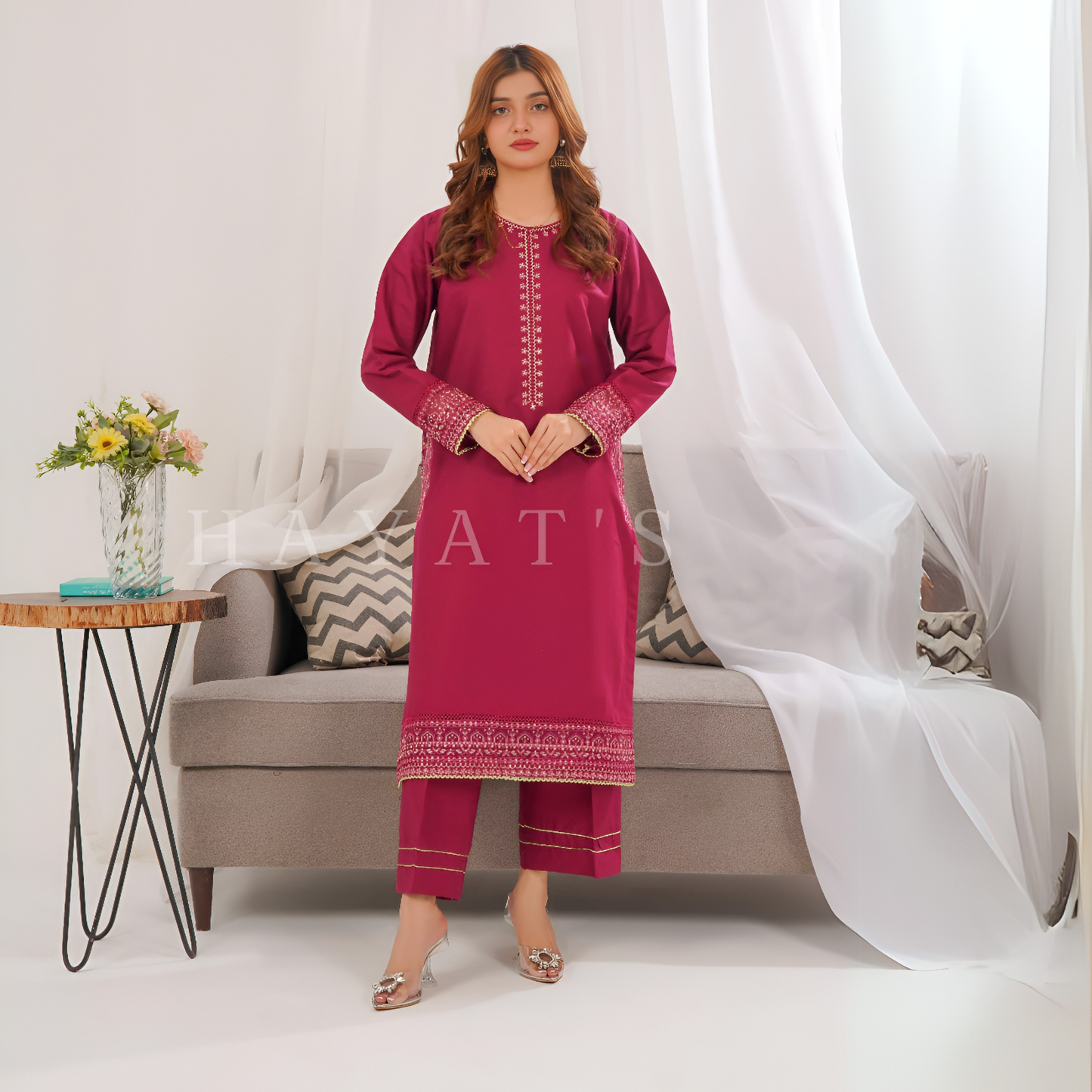 2 Pc Embroidered Khaddar Co-Ord Set | Ready to wear| Hayats