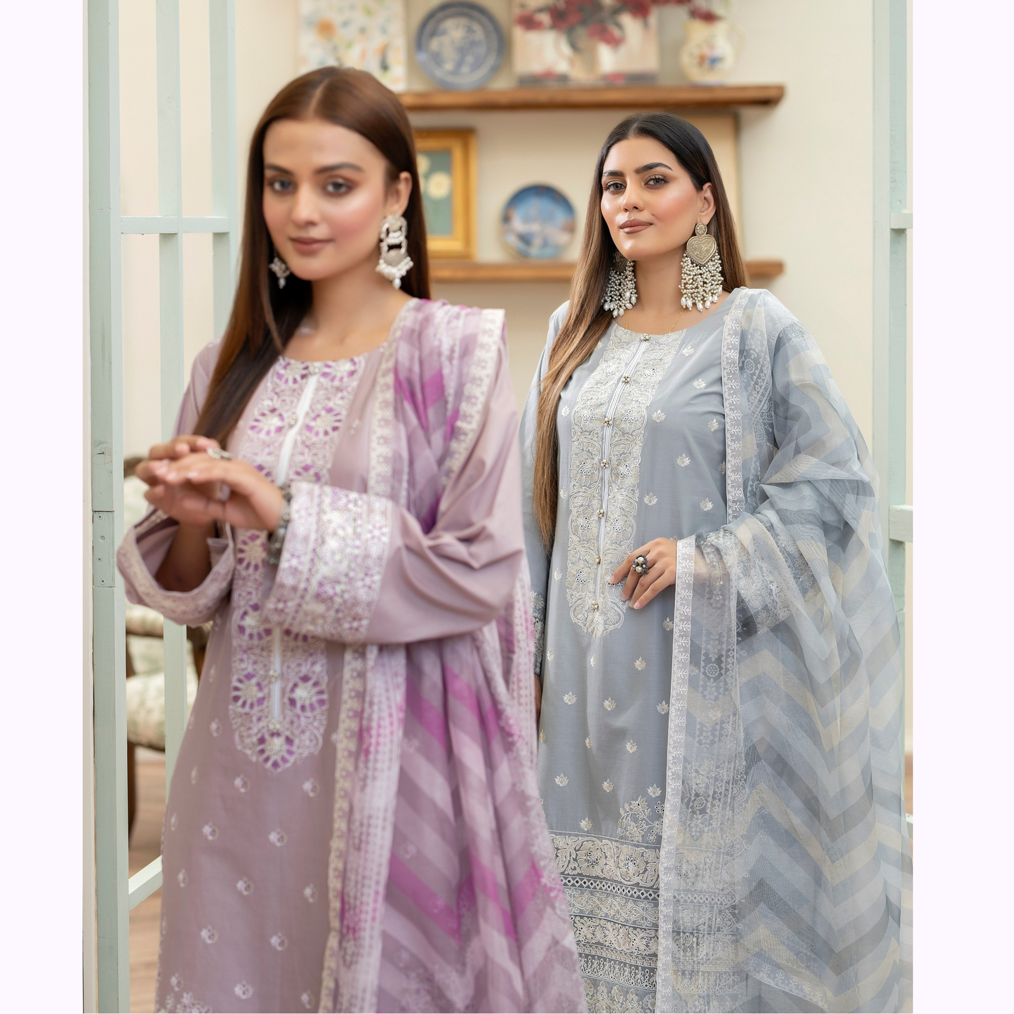 KC-1455 Embroidered Cotton Collection Ready to Wear 3 Pc - Karma Collection