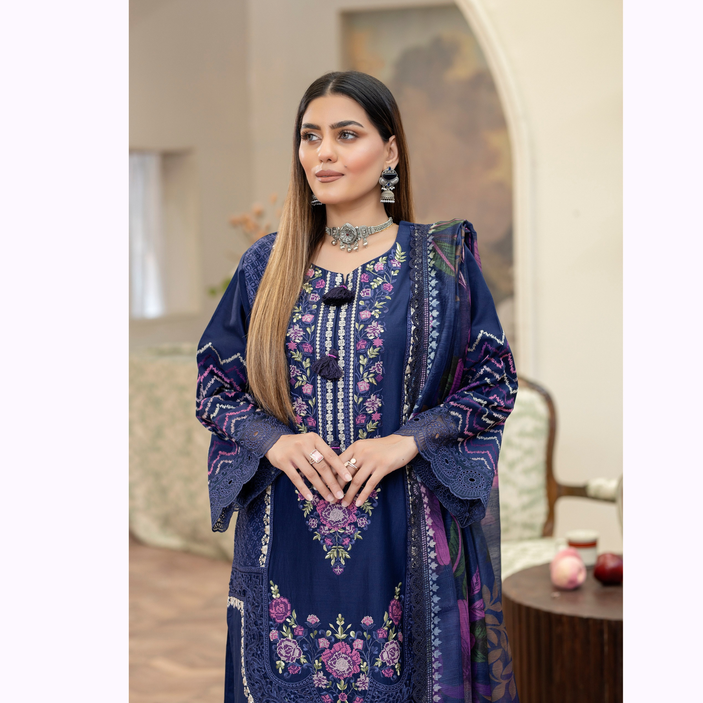 KC-1456 Embroidered Cotton Collection Ready to Wear 3 Pc - Karma Collection