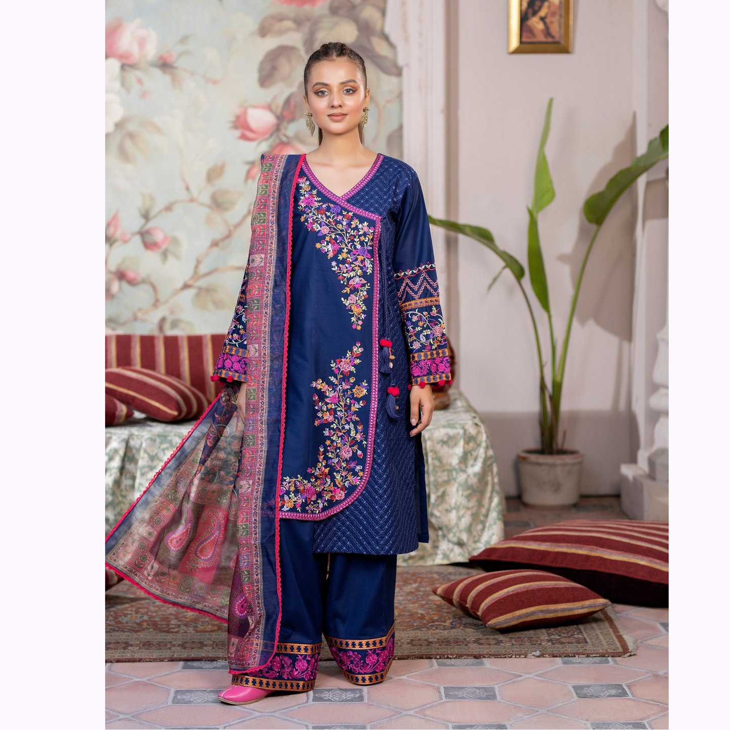 KC-1450 Trendy farshi Shalwar Embroidered Cotton Collection Ready to Wear 3 Pc - Karma Collection