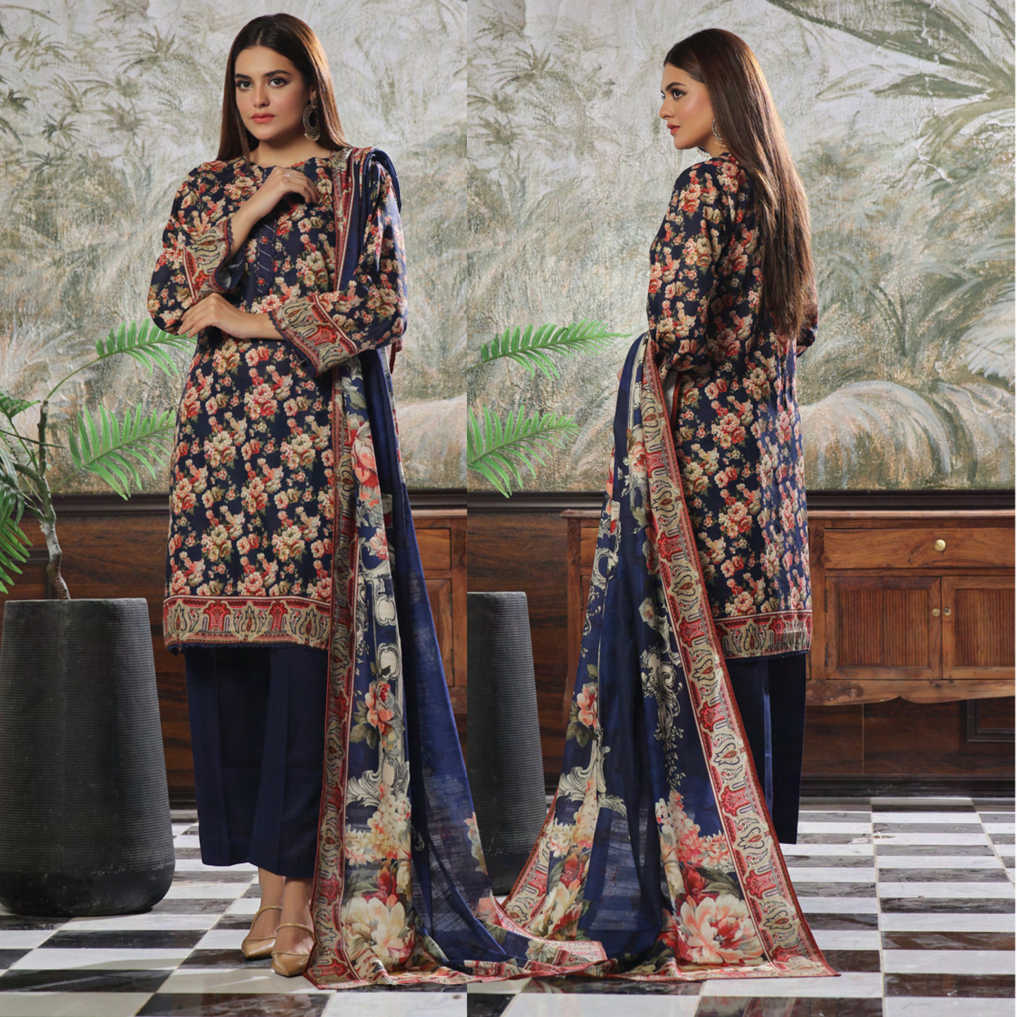 USN-15 Printed Khaddar 3 Pc Collection Set by Saphron