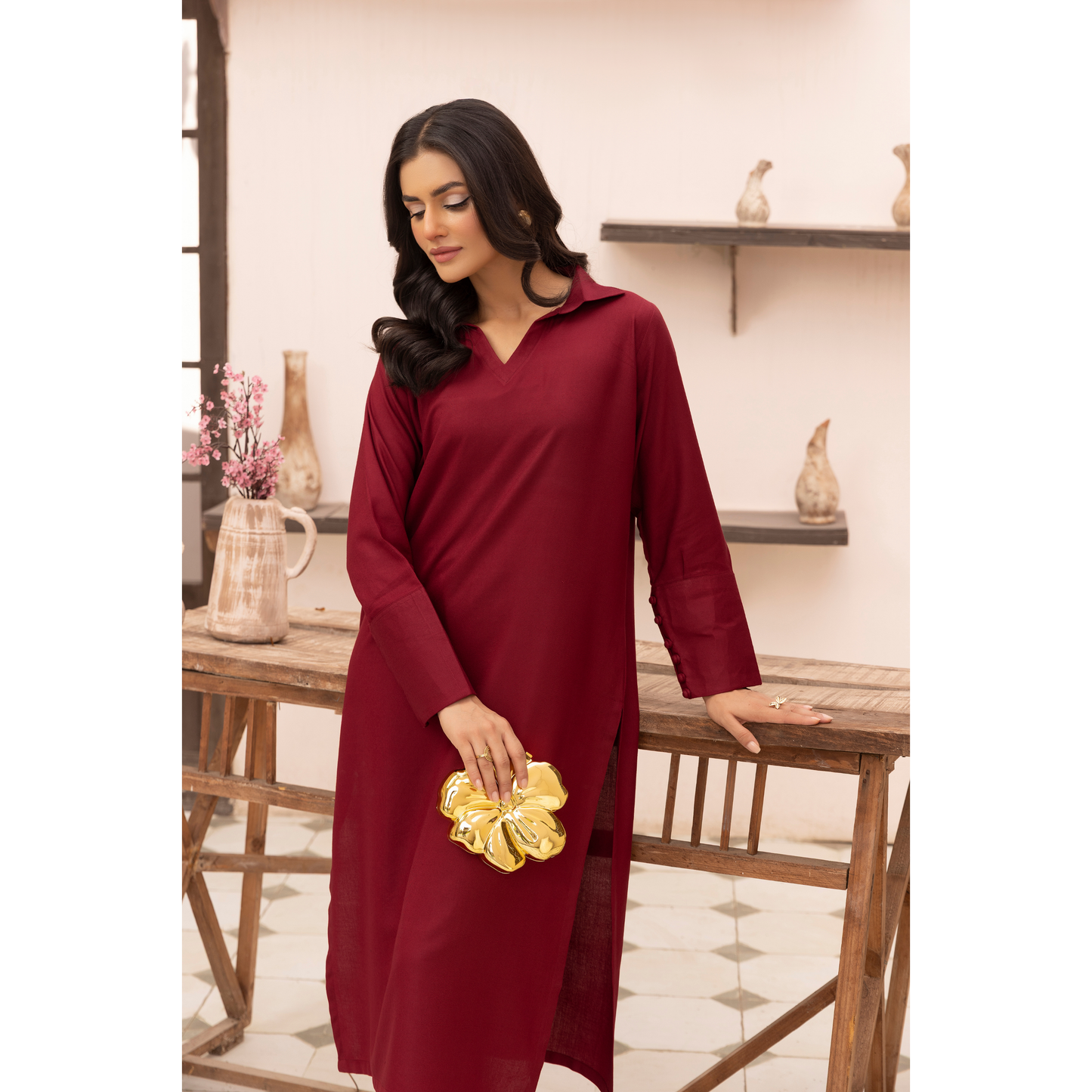 UMS-38 Lira by Simrans Dhanak Solid Co Ord Set