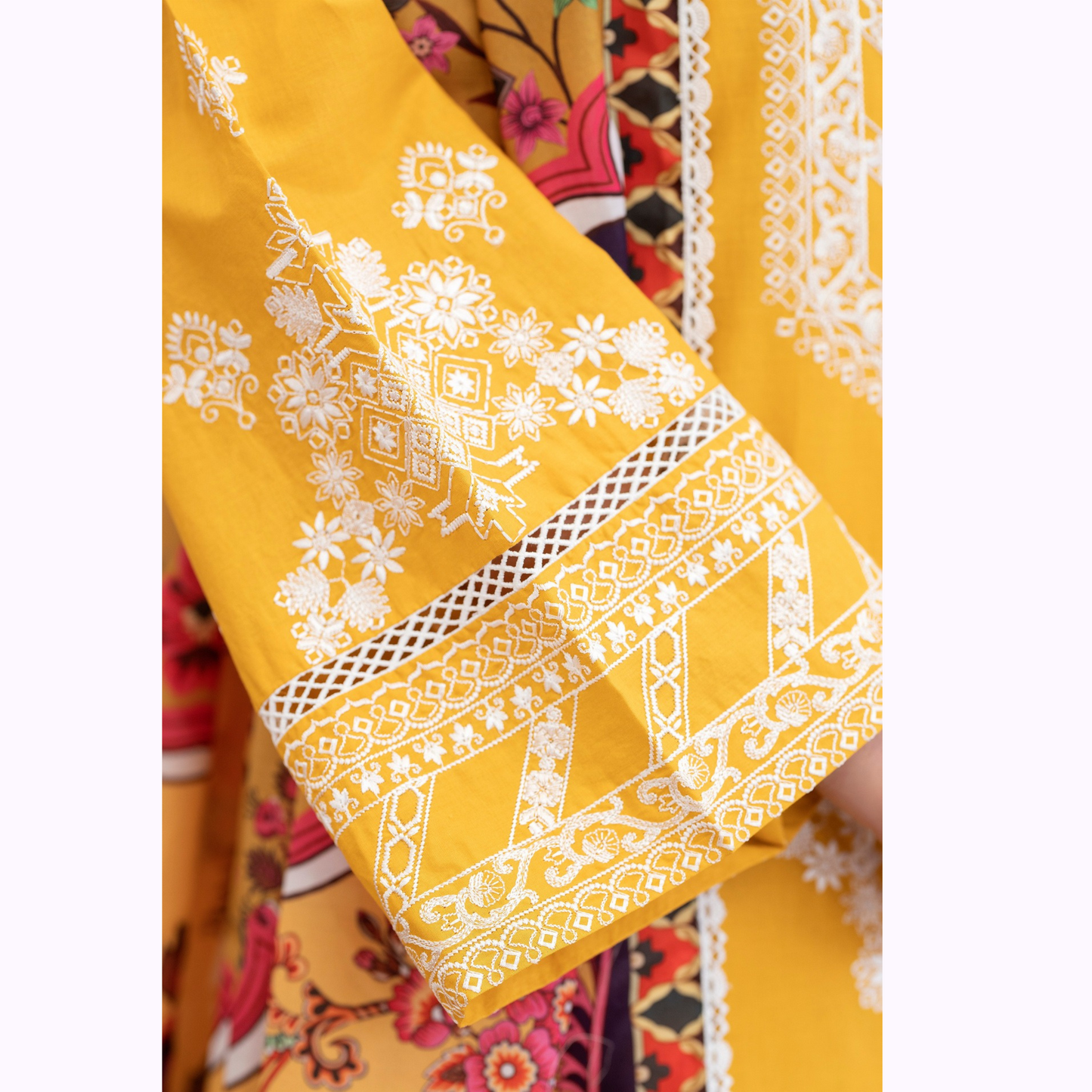 UKC-30 Embroidered Cambric Cotton Dress Ready to Wear 3 Pc - Karma Collection