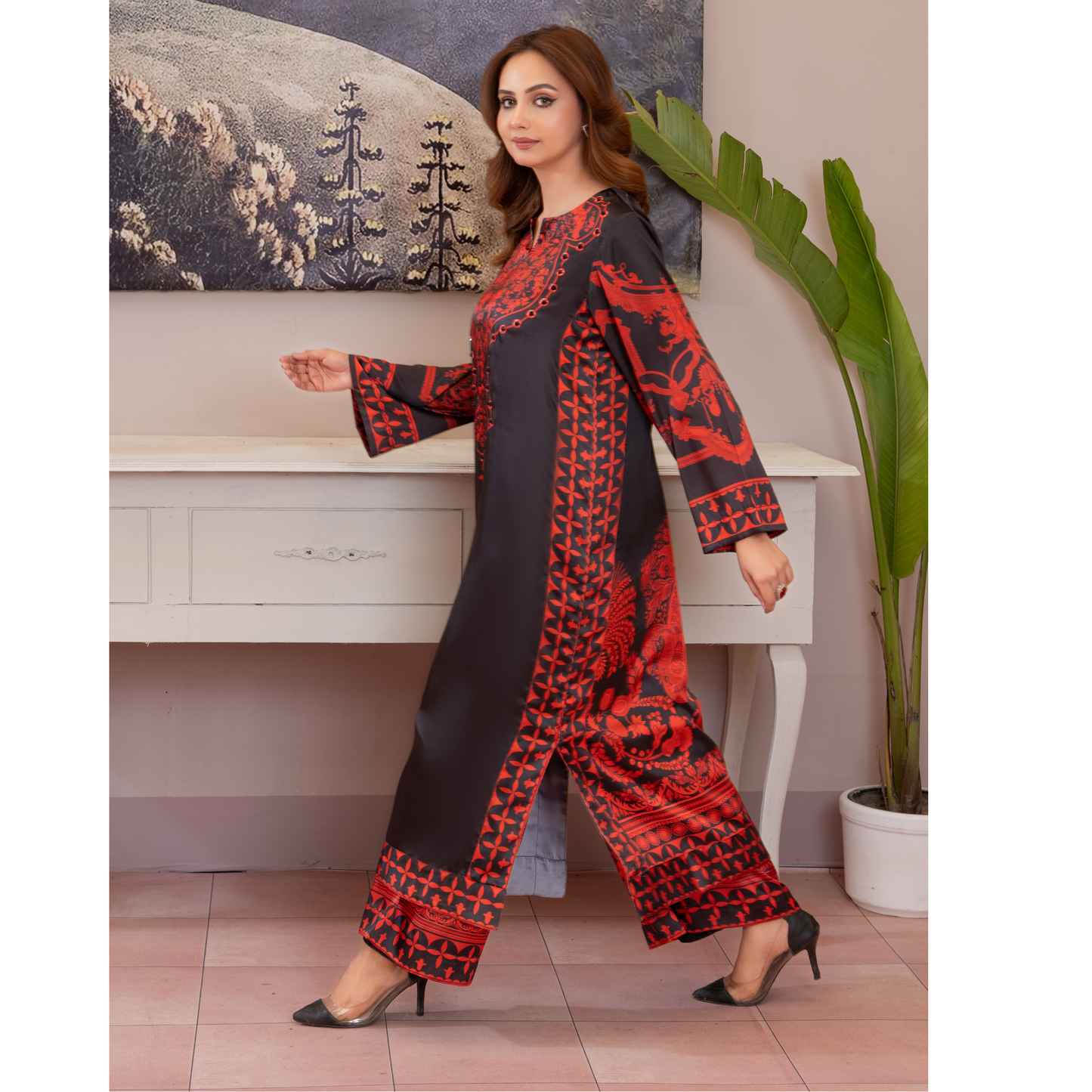 RA-16 2 Printed Silk Pakistani Co-Ords Set | Ready to Wear | Raniya.h