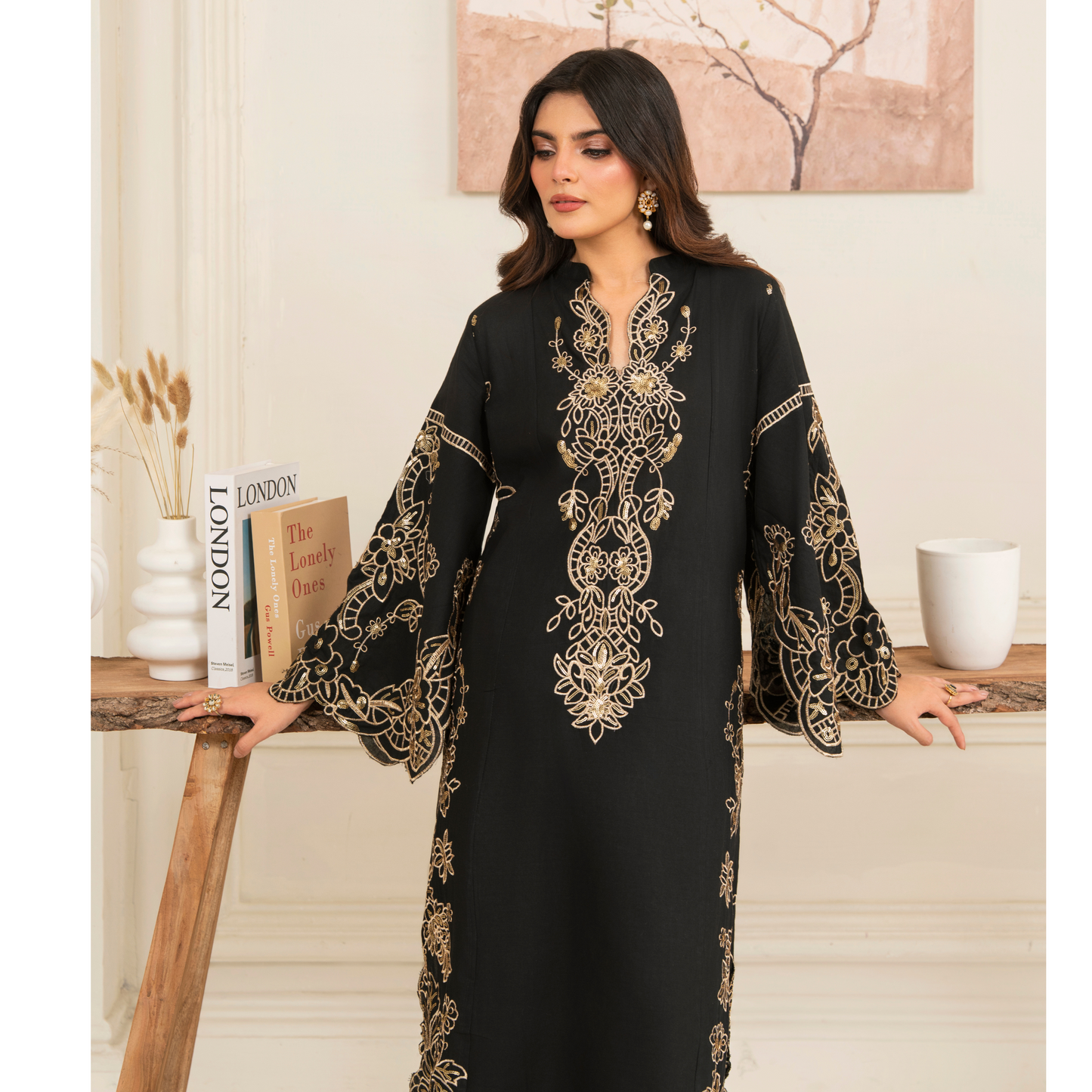 UA-95 3 Pc Embroidered Summer Lawn | Ready to Wear | Umnaa