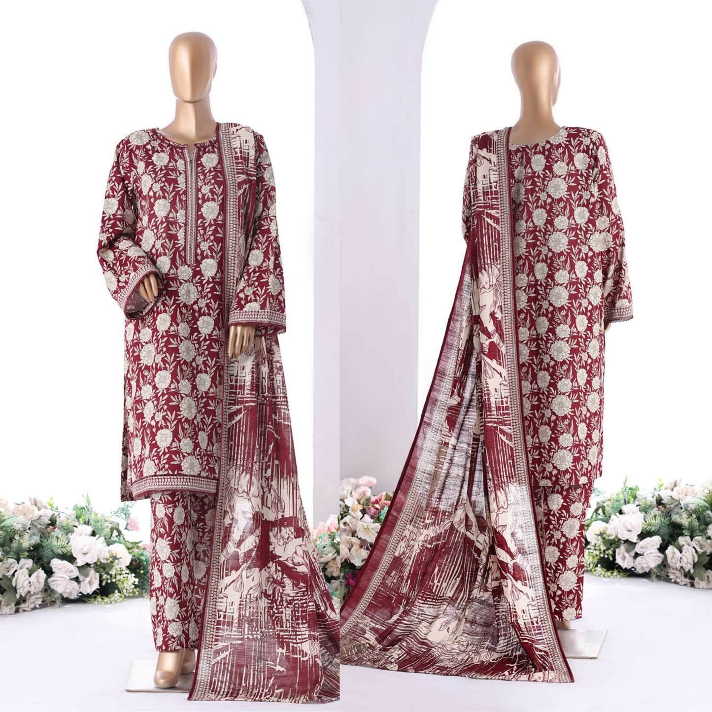 UBA-01 Printed Khaddar 3 Pc Winter Collection by Bin Saeed