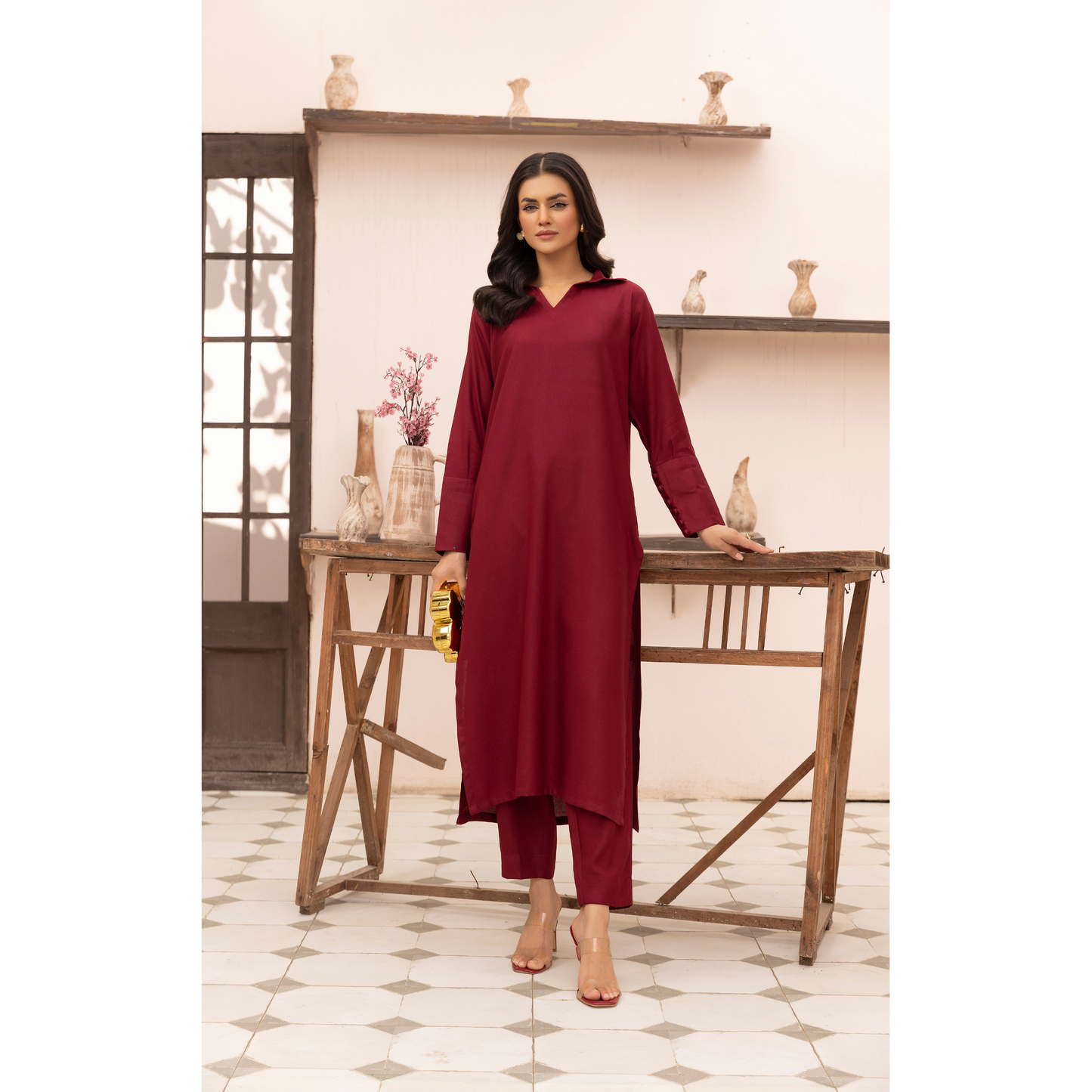 UMS-38 Lira by Simrans Dhanak Solid Co Ord Set