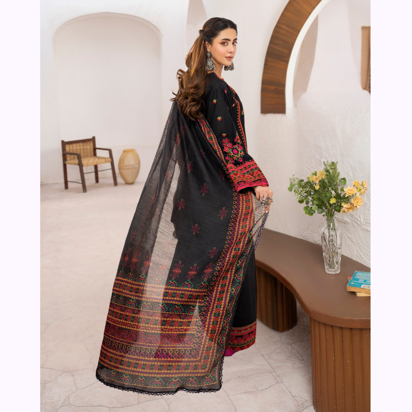 KC-1477 Embroidered Luxury Cambric Cotton farshi Shalwar Collection | Ready to Wear | Karma Collection
