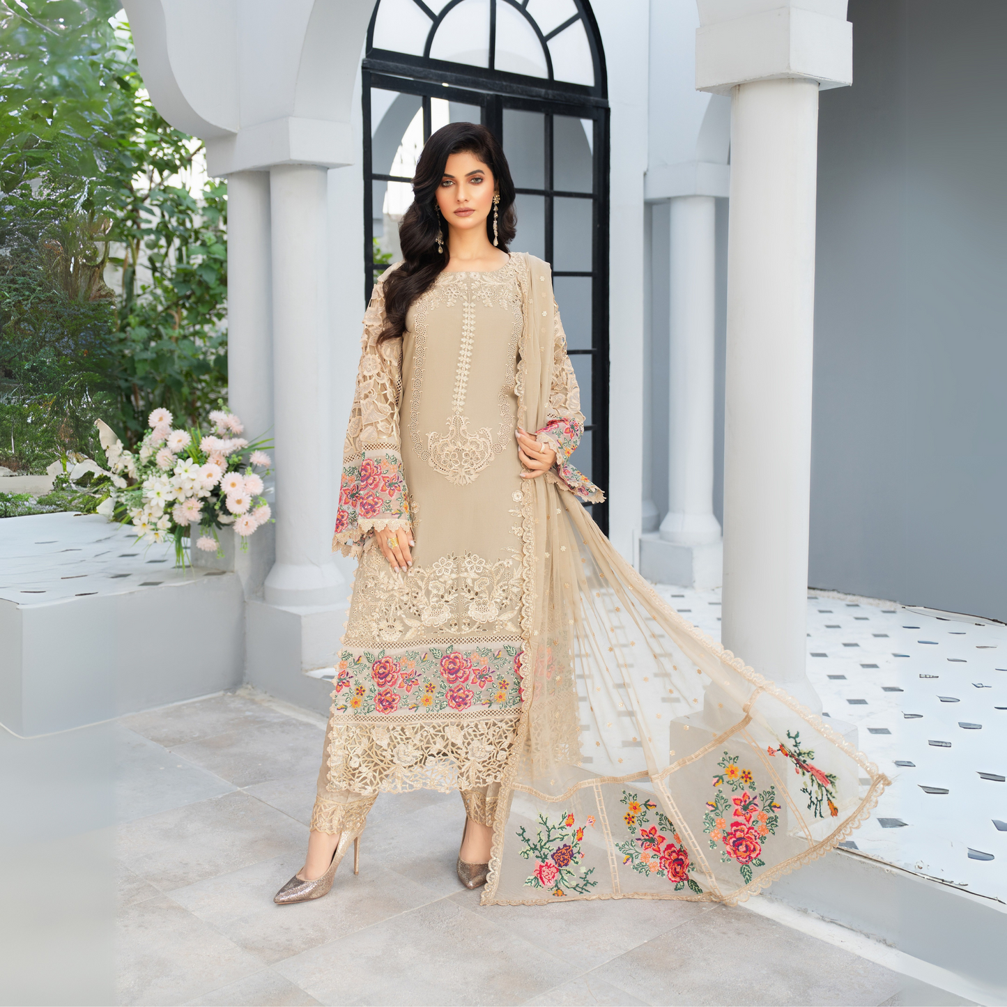 3 Piece Luxury Chiffon Ready to Wear Collection | karma Collection UMKC0903