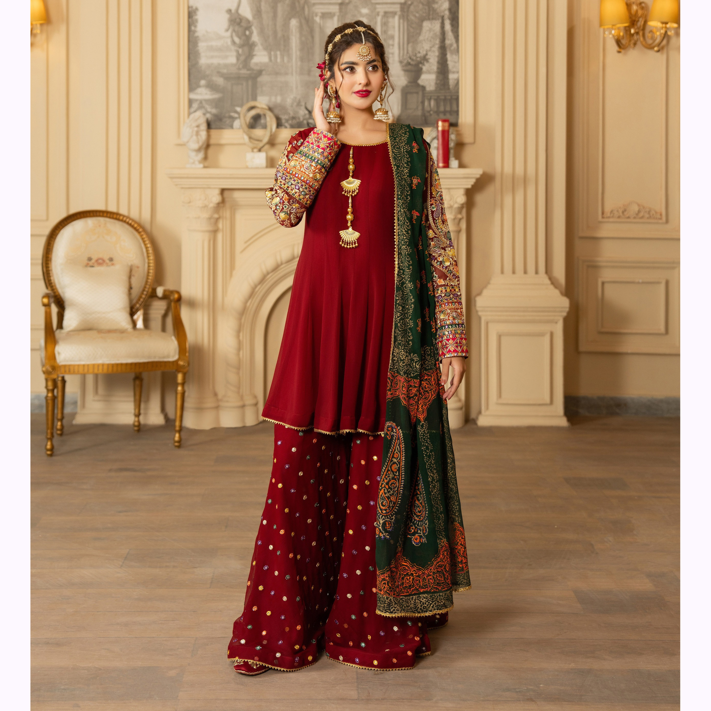 F-462 Luxury Chiffon Sharara Collection by karma Collection
