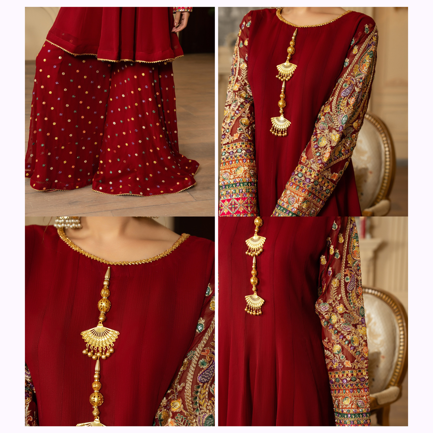 F-462 Luxury Chiffon Sharara Collection by karma Collection