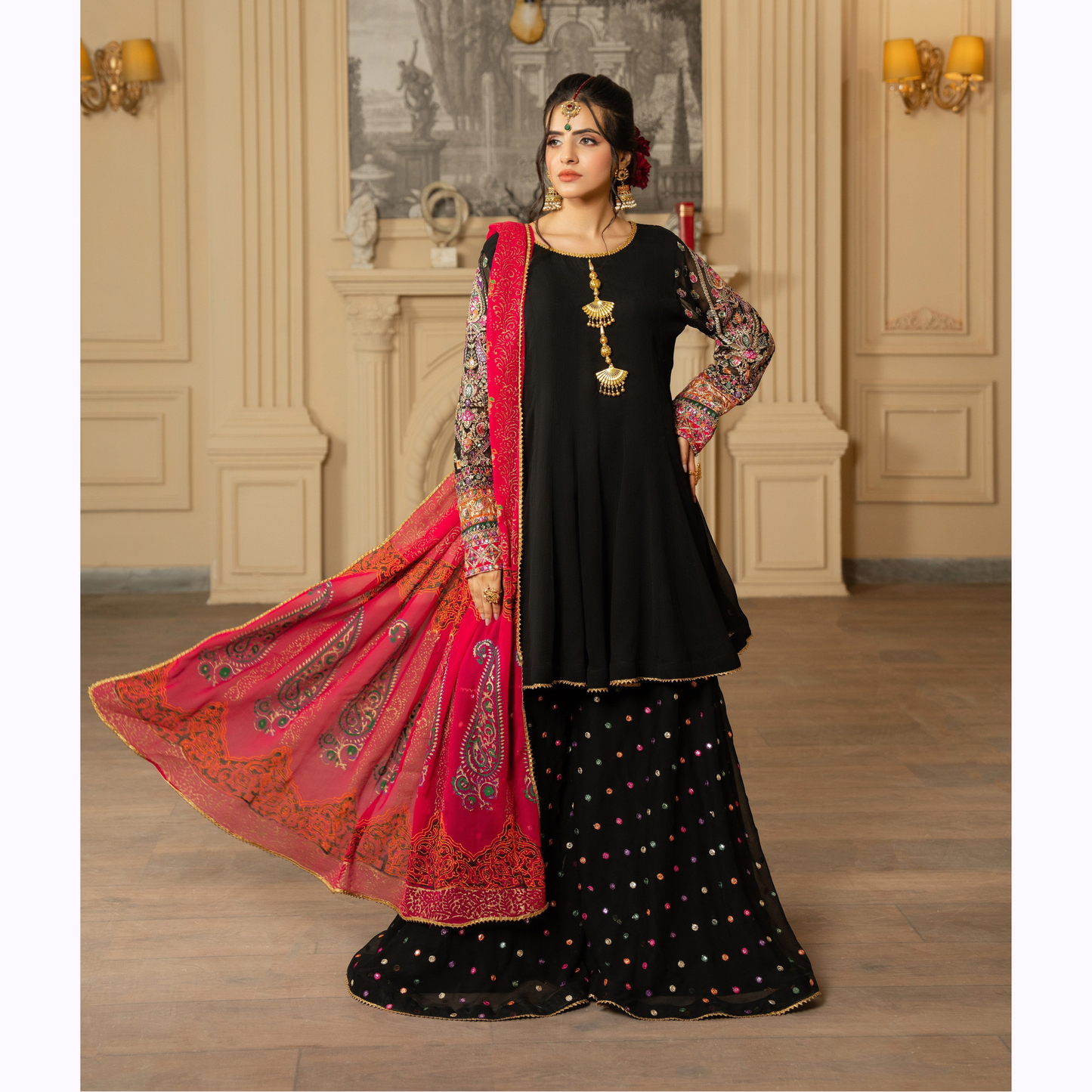 F-462 Luxury Chiffon Sharara Collection by karma Collection