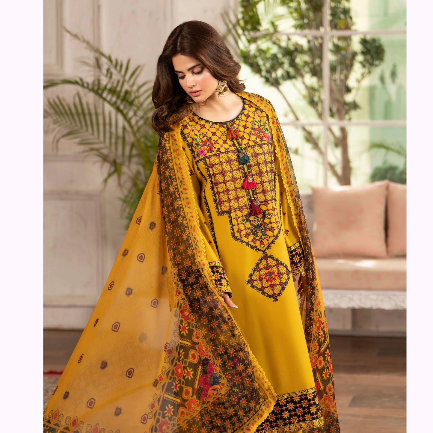 KC-1567 "Tabeer" Embroidered Festive Cambric Cotton Collection by Karma Collection
