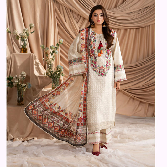 KC-1584 "AYRA" Embroidered Cambric Cotton Collection by Karma Collection