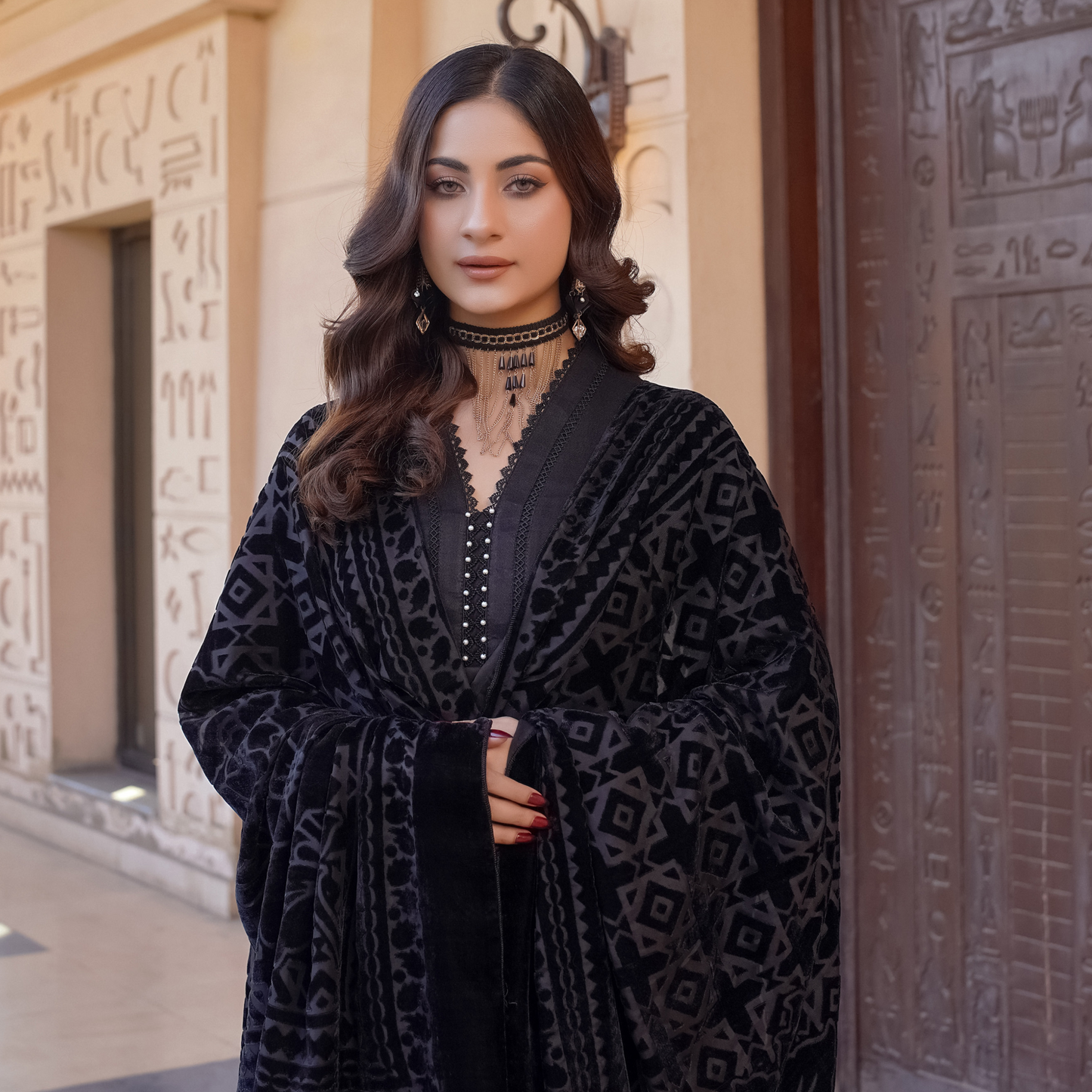 3 Pc Dhanak Dress with Palachi Shawl | Ready-to-wear | Winter Collection |RD