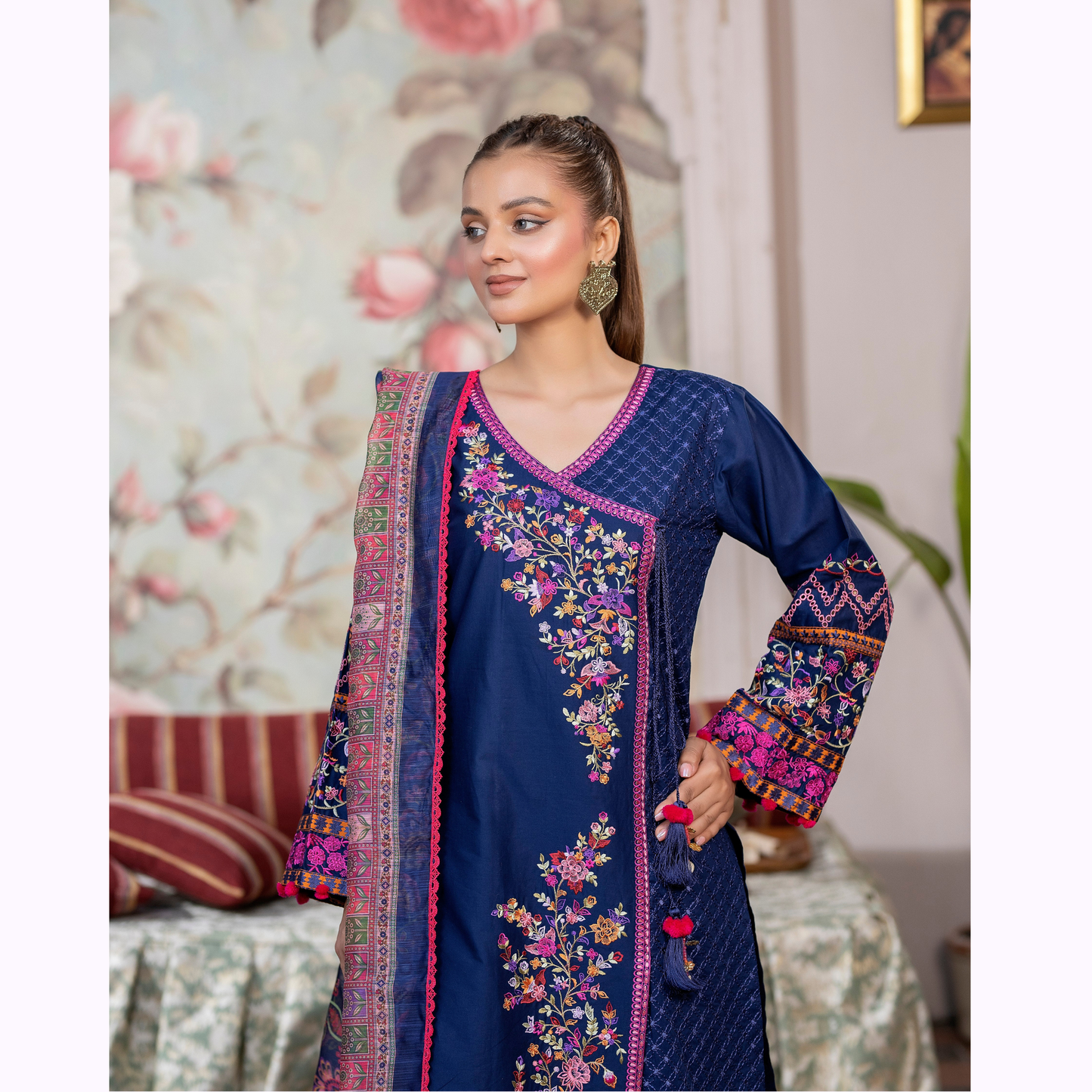KC-1450 Trendy farshi Shalwar Embroidered Cotton Collection Ready to Wear 3 Pc - Karma Collection
