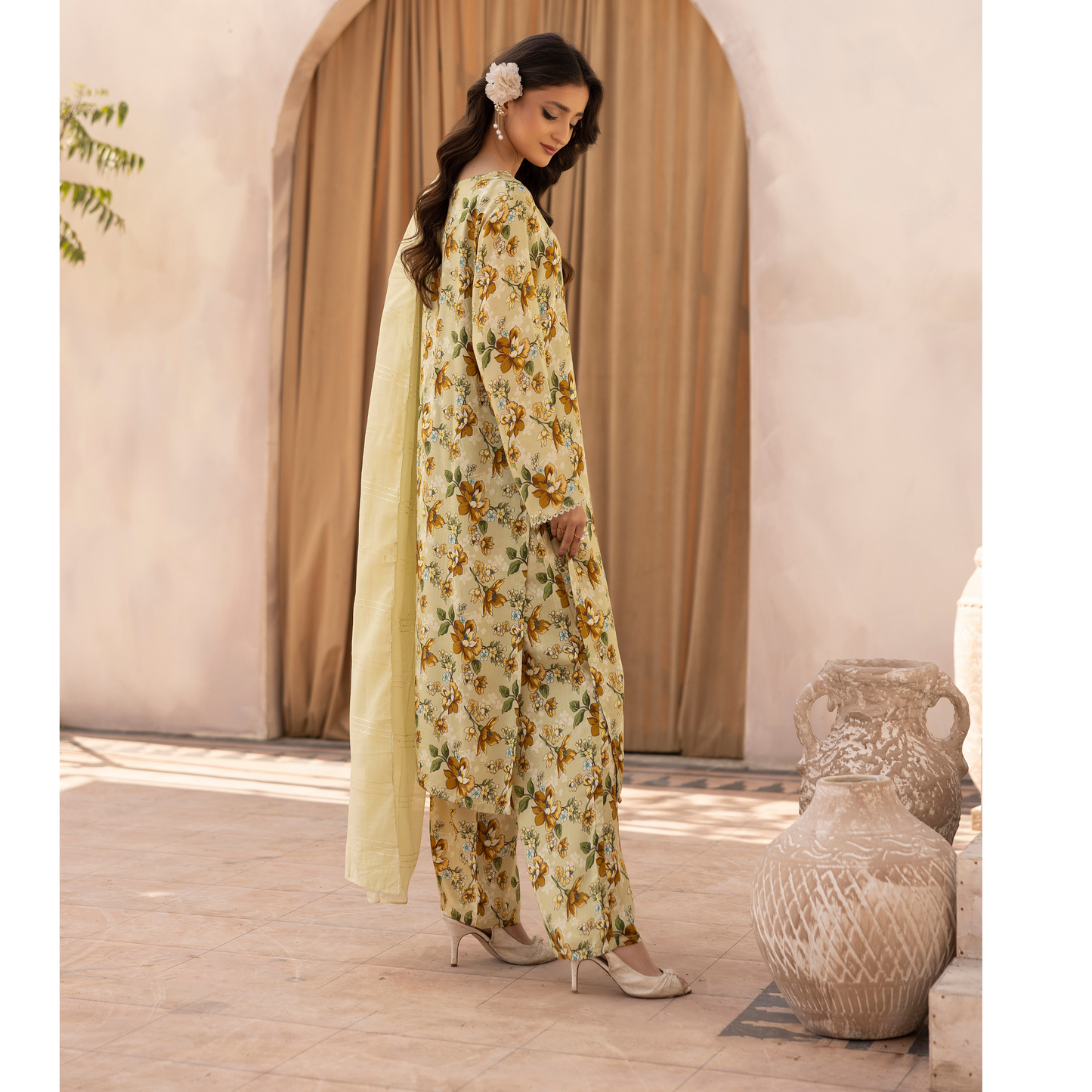 UMS-34 Mariyah Printed Linen 3 Pc Collection by Simrans asian clothes Casual Ready to Wear Pakistani dress