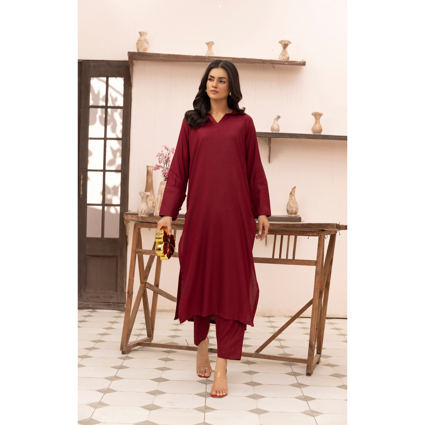 UMS-38 Lira by Simrans Dhanak Solid Co Ord Set