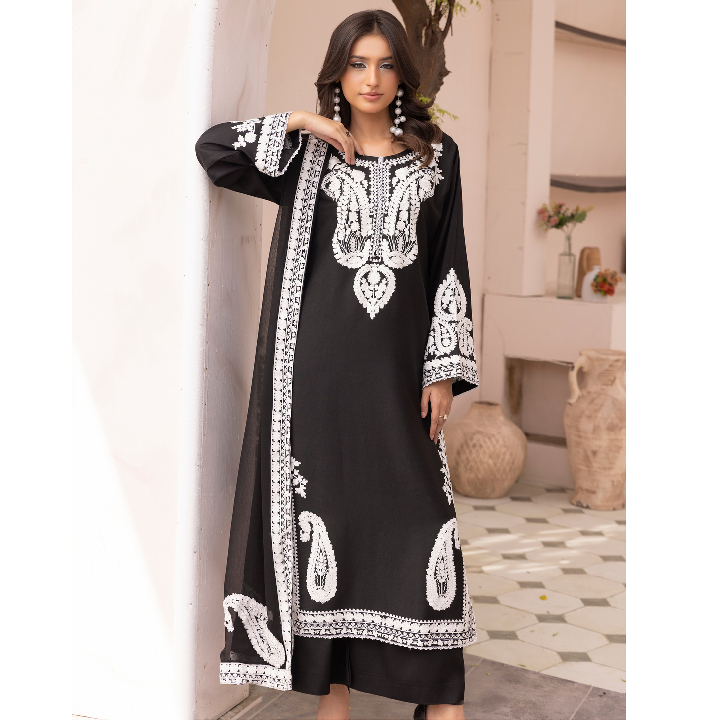 UMS-40 Almila by Simrans Dhanak Embroidered 3 Pc Collection Asian Clothes | Modest Wear