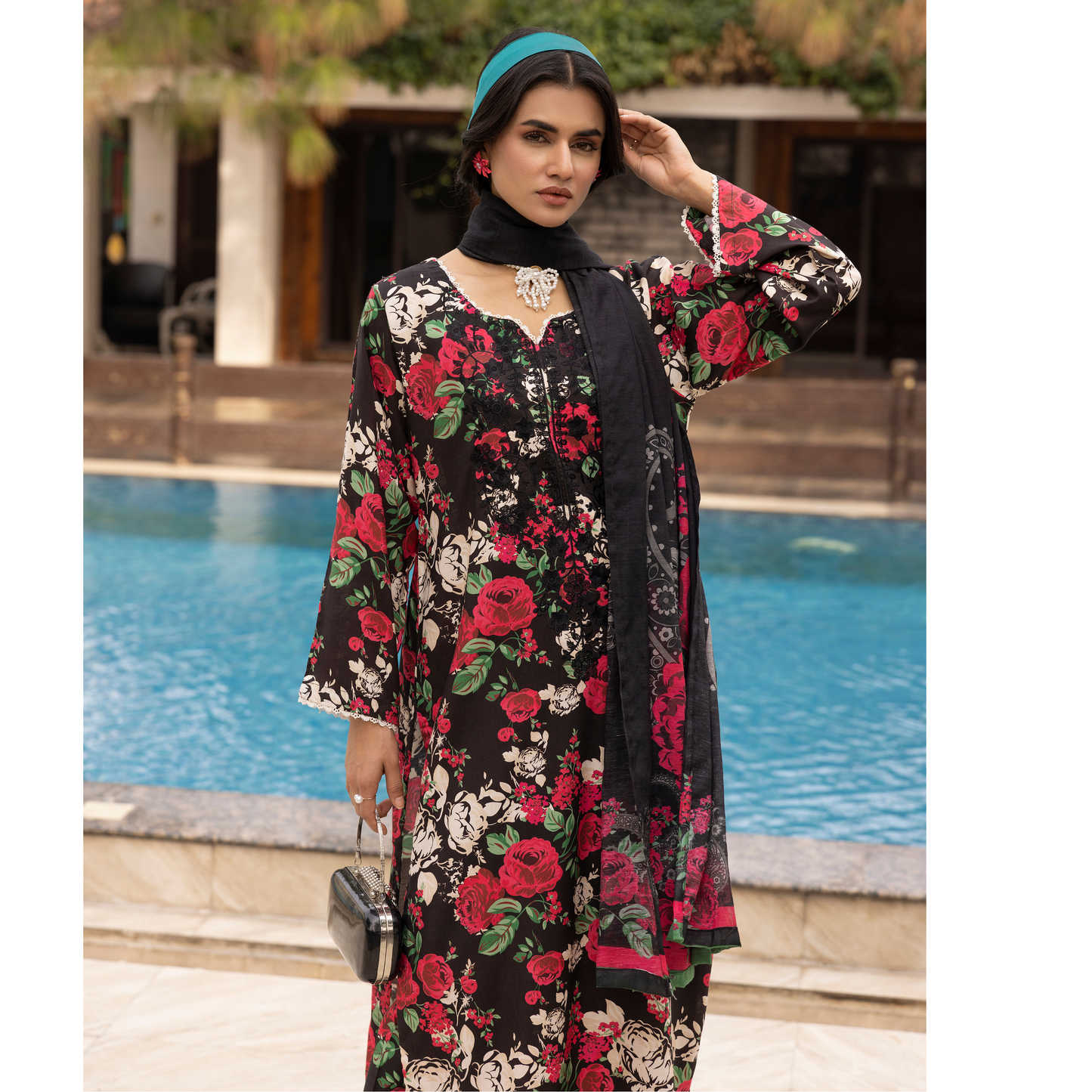 UMS-32 Baroque x Simrans Printed Linen Collection | Ready to Wear | Asian Clothes