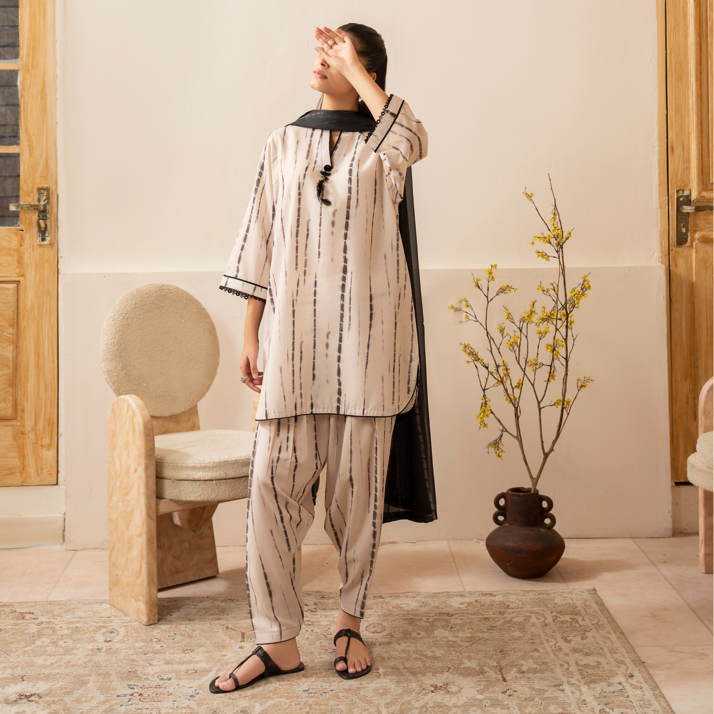 UCA-25 "Janaan" Viscose Silk 3 Pc Collection by Casuallite