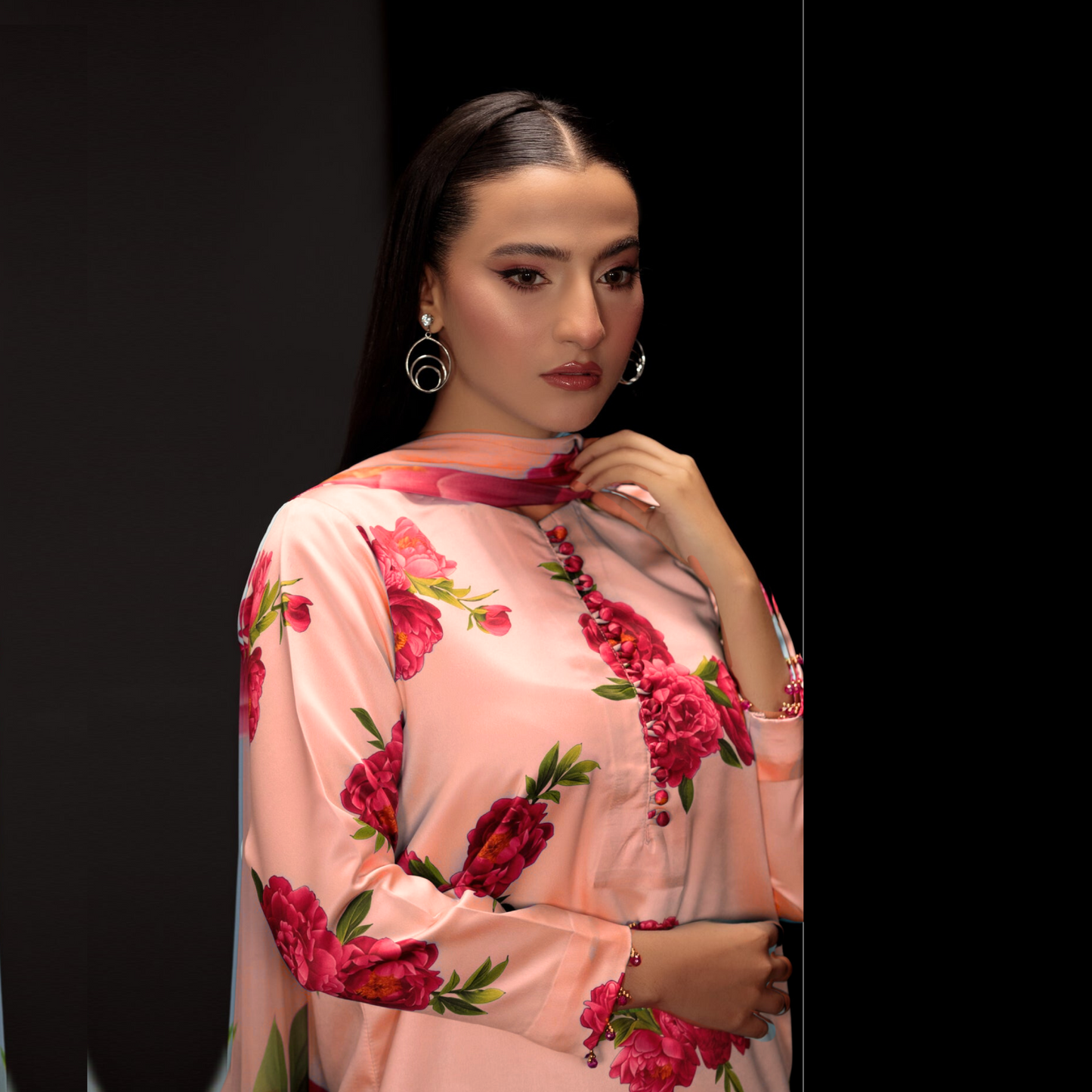 UA-82 Trendy Printed Silk Farshi Shalwar 3 Pc Ready to Wear Collection-Umnaa