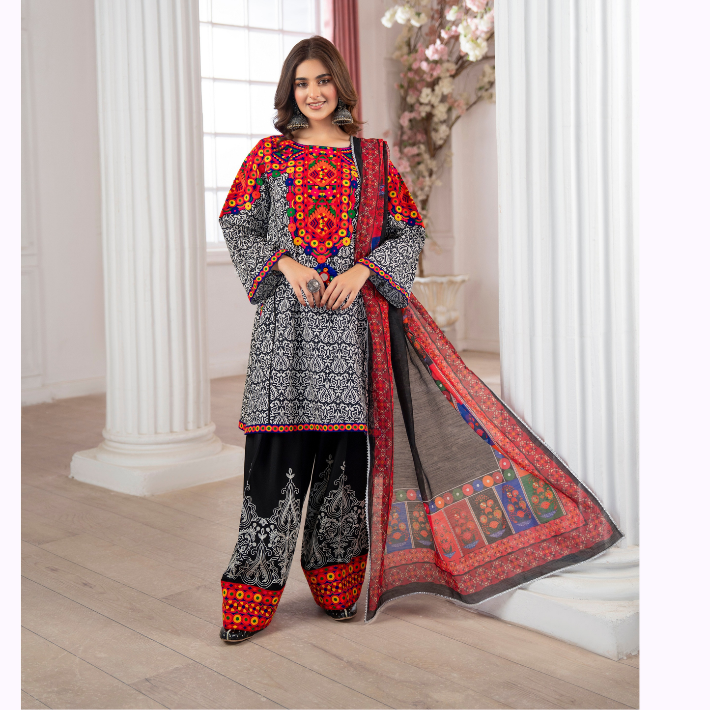 3 Pc Luxury Embroidered trendy Farshi Shalwar Collection | Eid Wear | karma collection